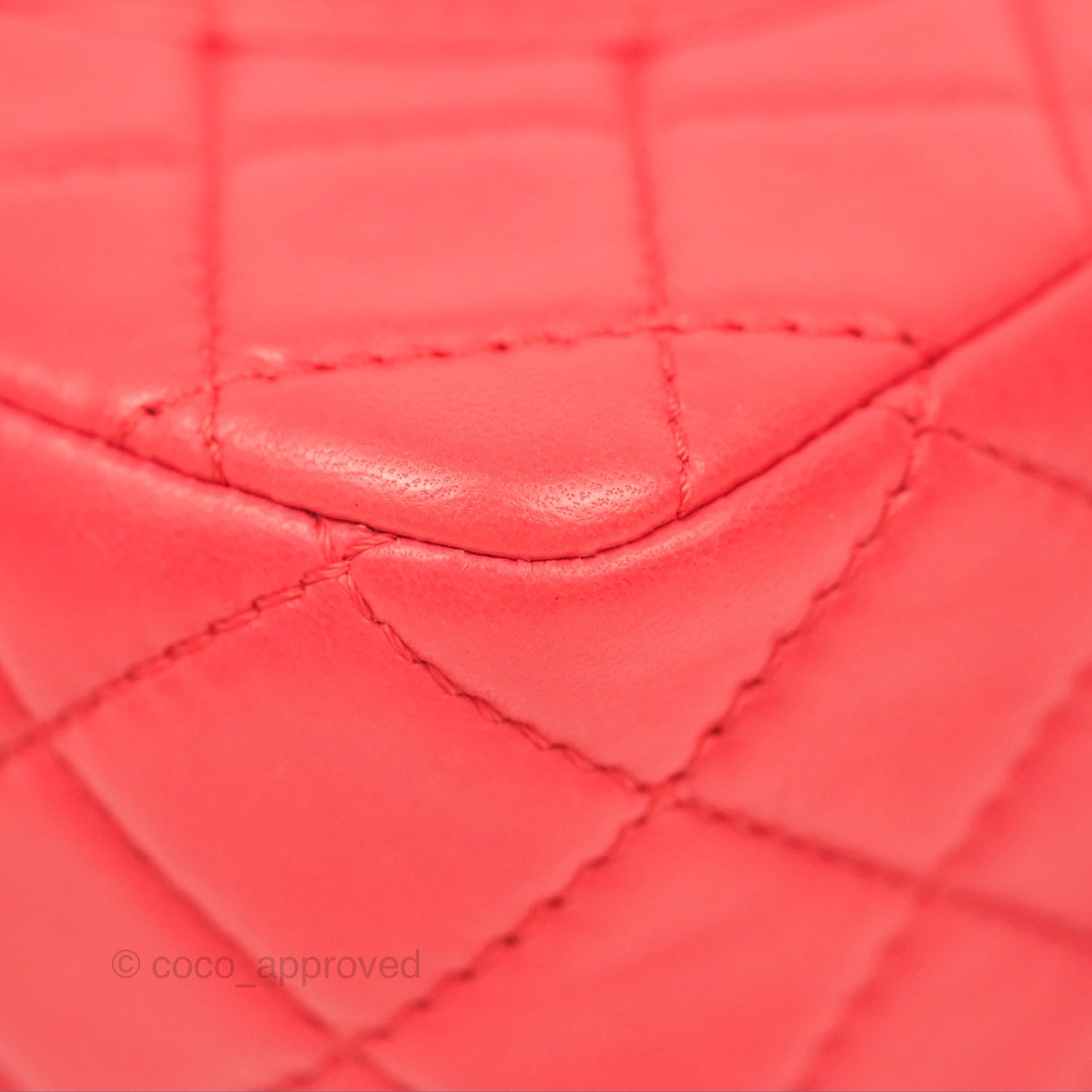 Chanel Jumbo Single Flap Quilted Red Lambskin Gold Hardware