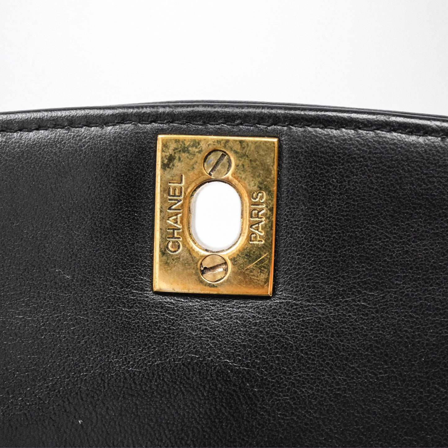 Chanel Vintage Medium Classic Diana Flap Bag Black Lambskin 24K Gold Hardware