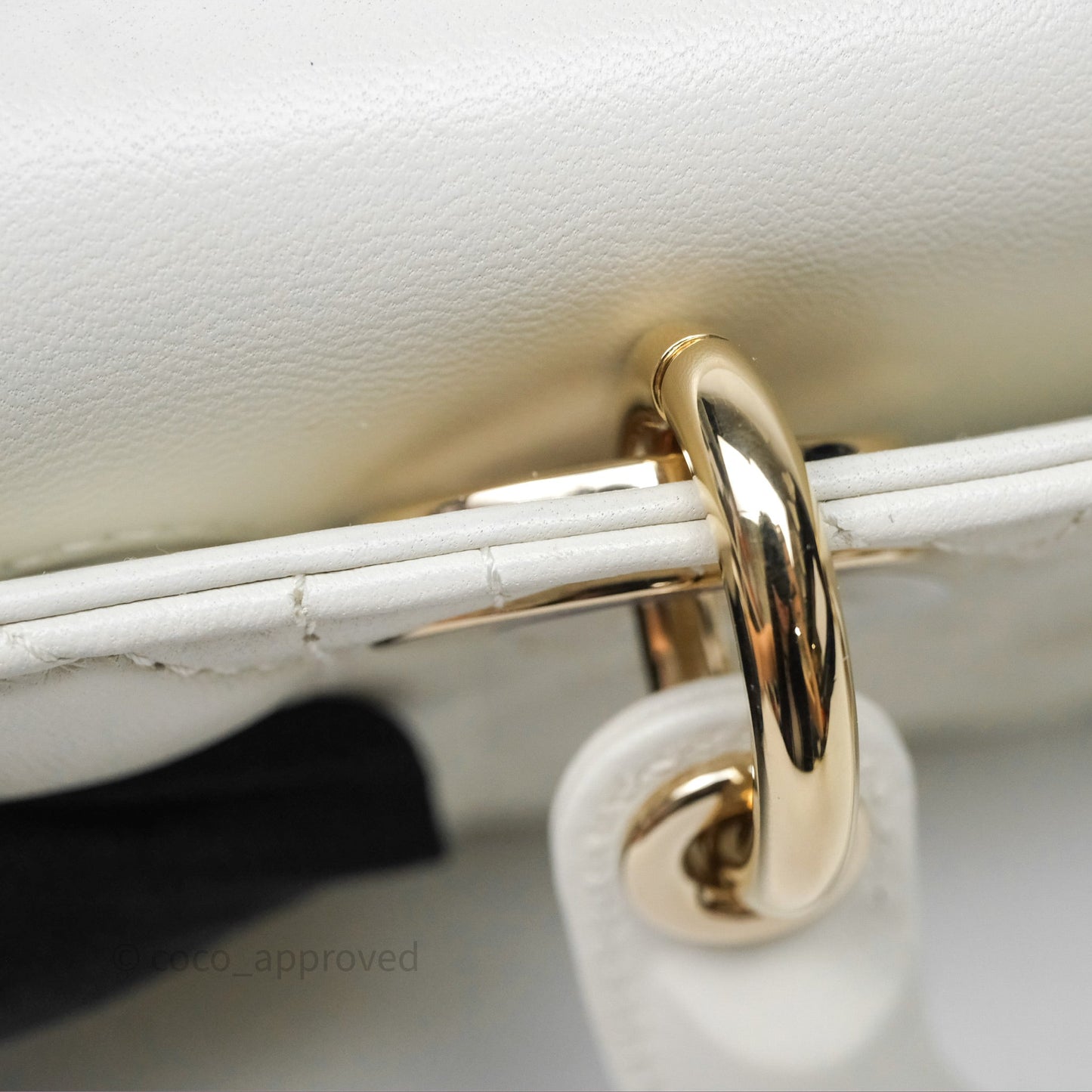 Dior Small Lady D-Joy Bag Ivory White Lambskin Cannage Gold Hardware
