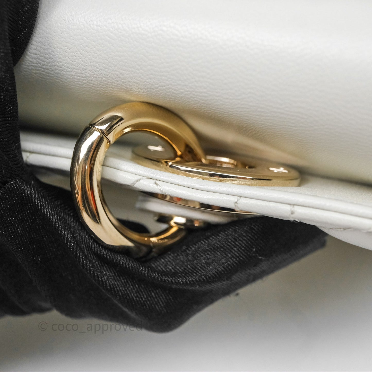 Dior Small Lady D-Joy Bag Ivory White Lambskin Cannage Gold Hardware