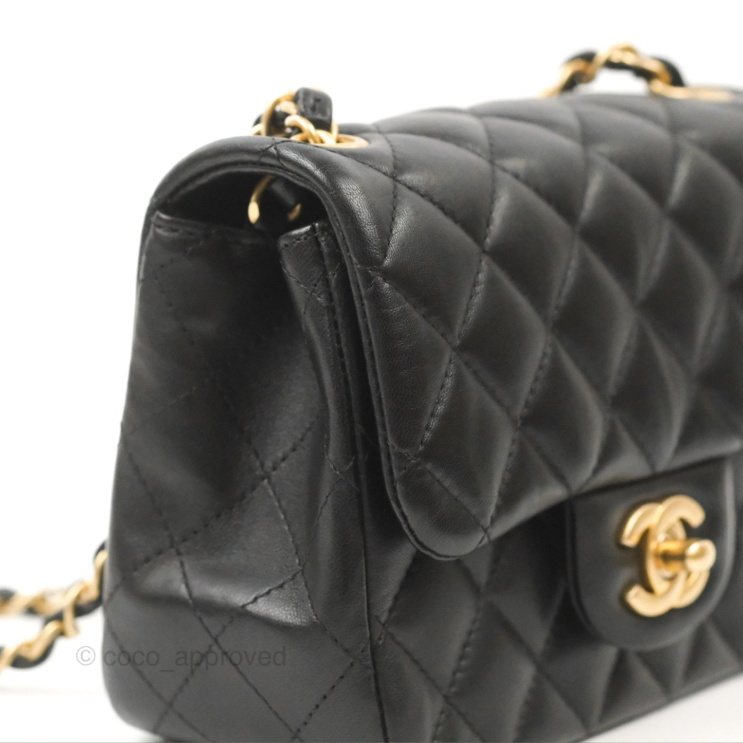 Chanel Mini Square Black Lambskin Gold Hardware