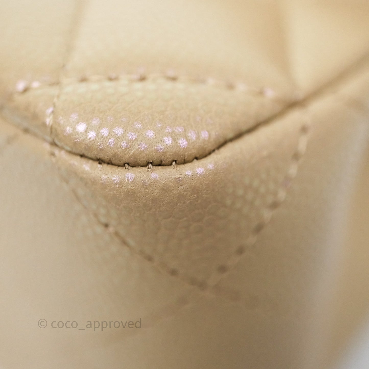 Chanel Classic M/L Medium Flap Quilted Iridescent Dark Beige Caviar Gold Hardware 21S
