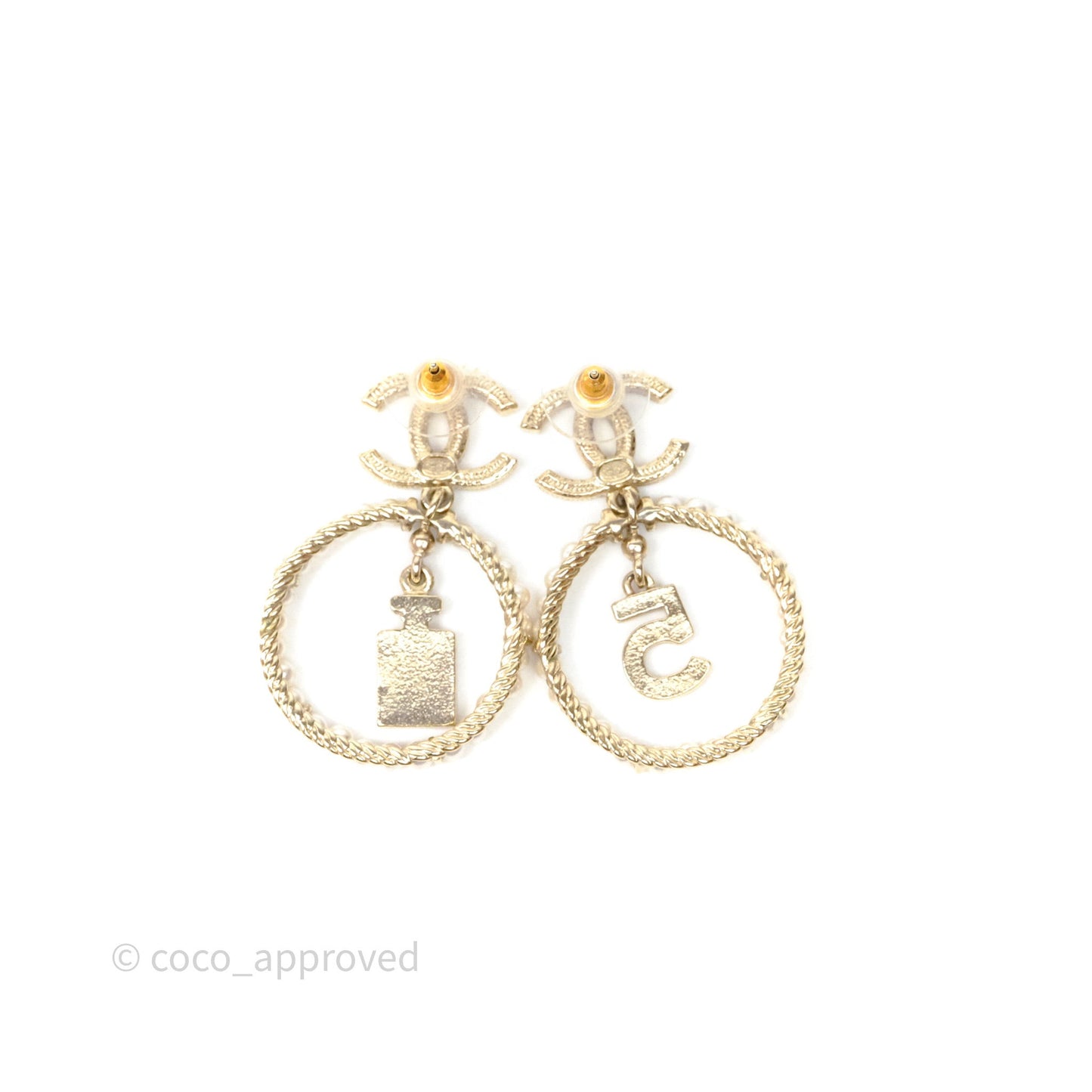 Chanel CC Crystal Pearl Ring No 5 Drop Earrings 20C