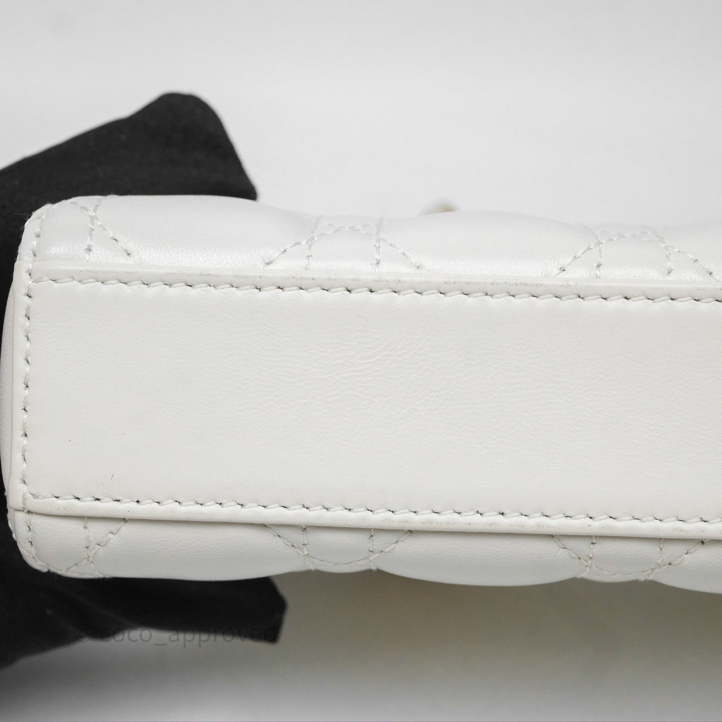 Dior Small Lady D-Joy Bag Ivory White Lambskin Cannage Gold Hardware