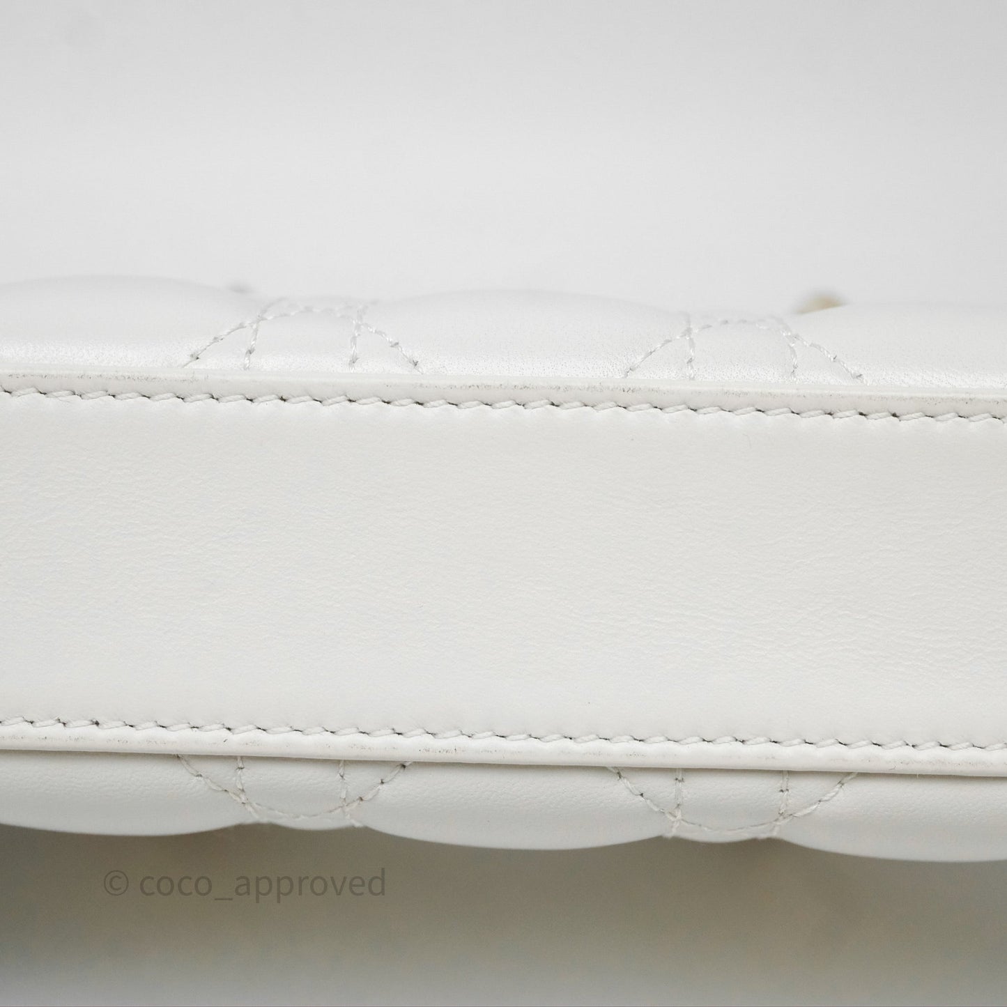 Dior Small Lady D-Joy Bag Ivory White Lambskin Cannage Gold Hardware
