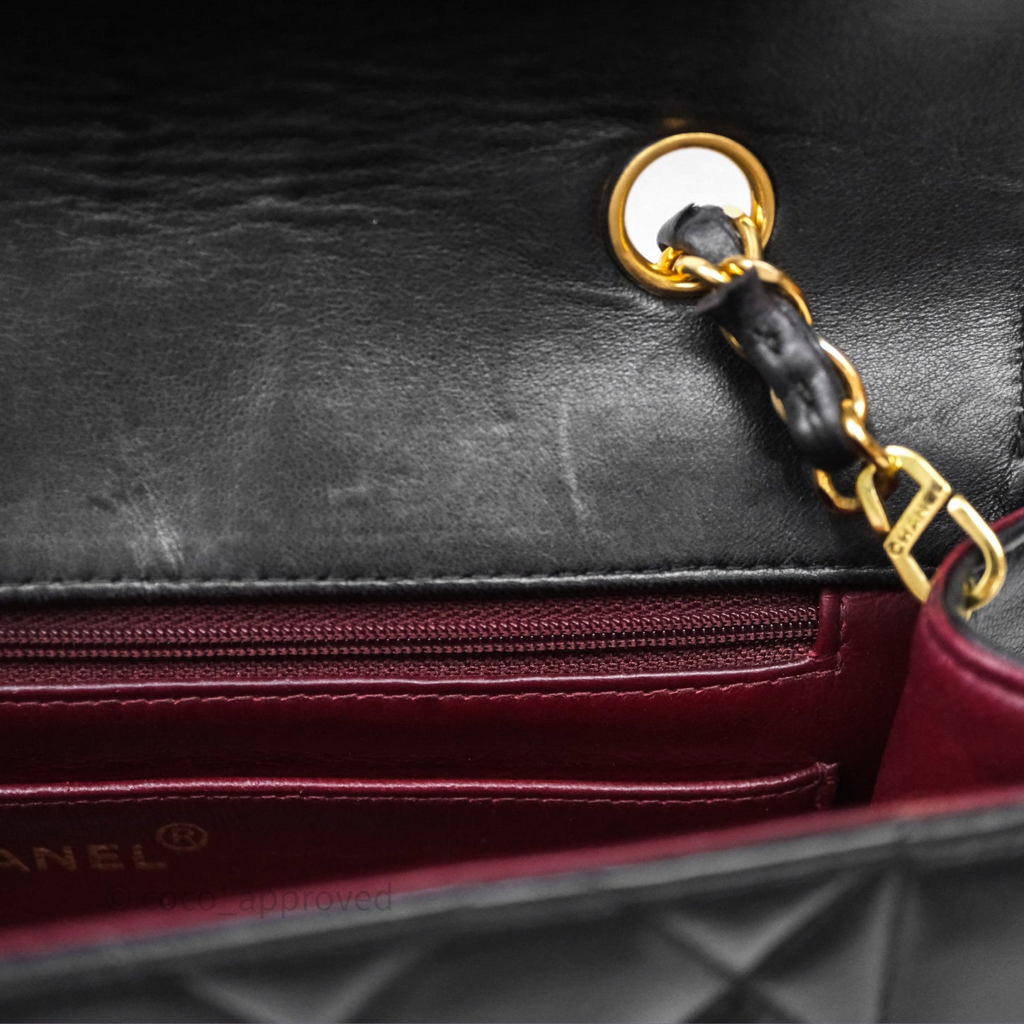 Chanel Vintage Medium Classic Diana Flap Bag Black Lambskin 24K Gold Hardware