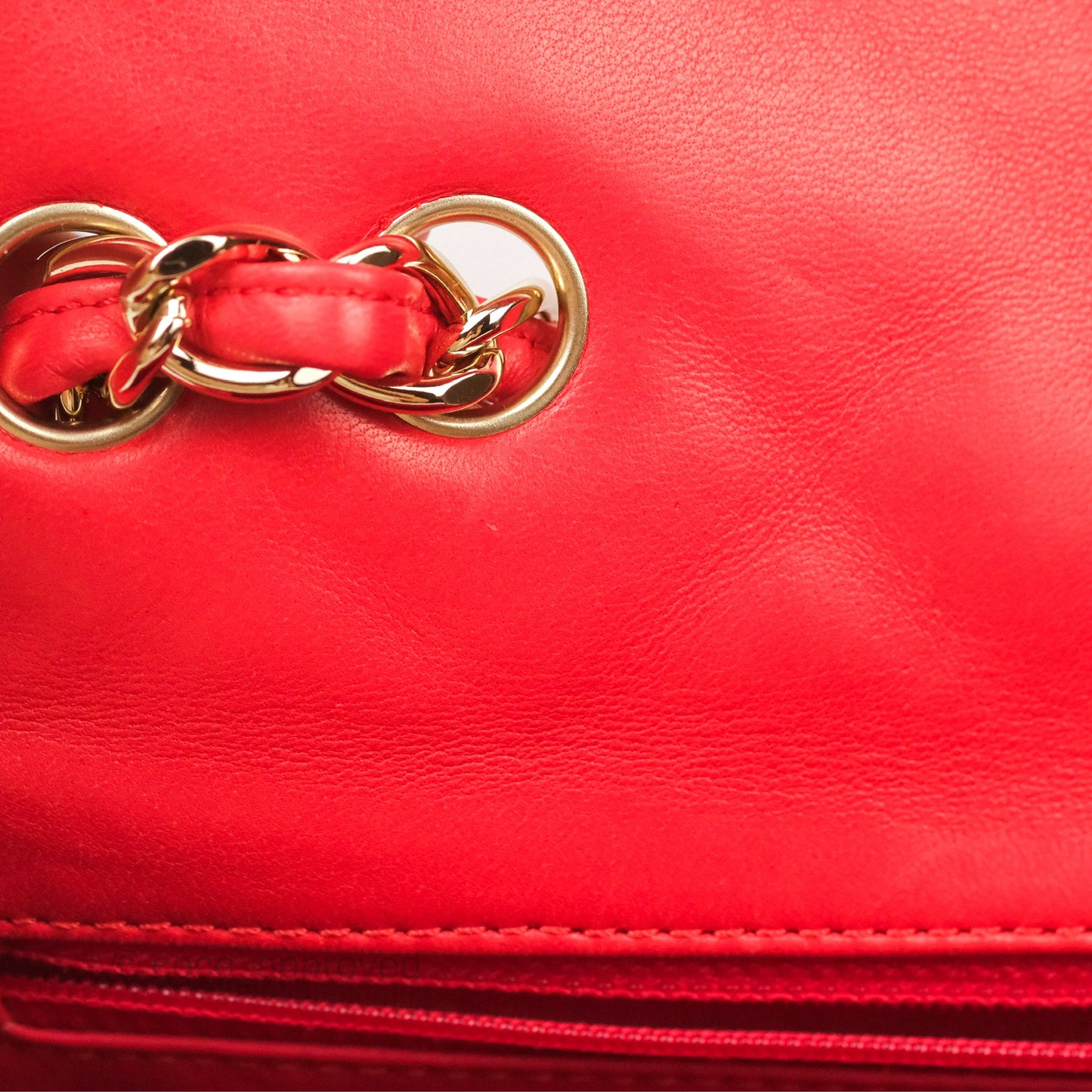 Chanel Jumbo Single Flap Quilted Red Lambskin Gold Hardware
