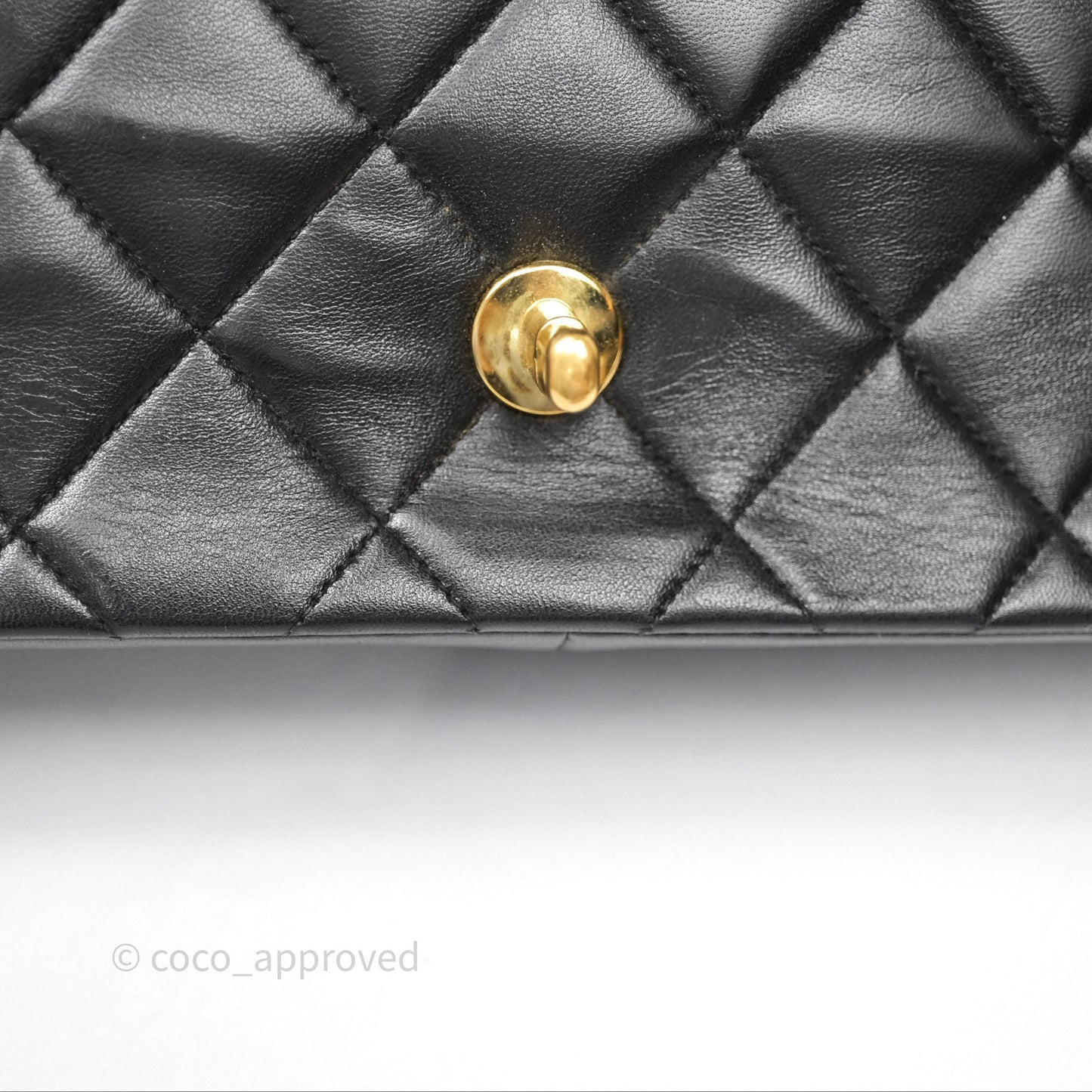 Chanel Vintage Medium Classic Diana Flap Bag Black Lambskin 24K Gold Hardware