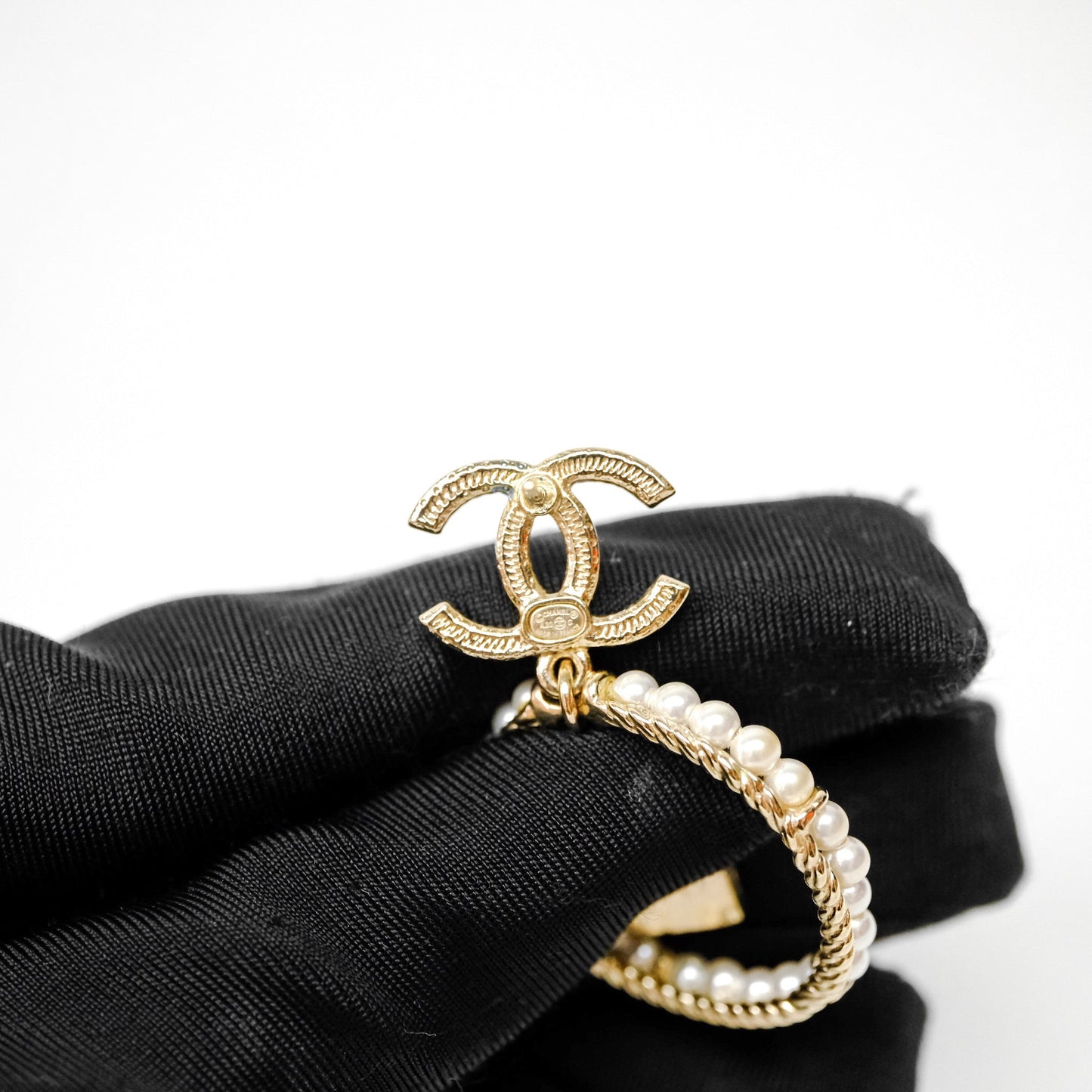 Chanel CC Crystal Pearl Ring No 5 Drop Earrings 20C