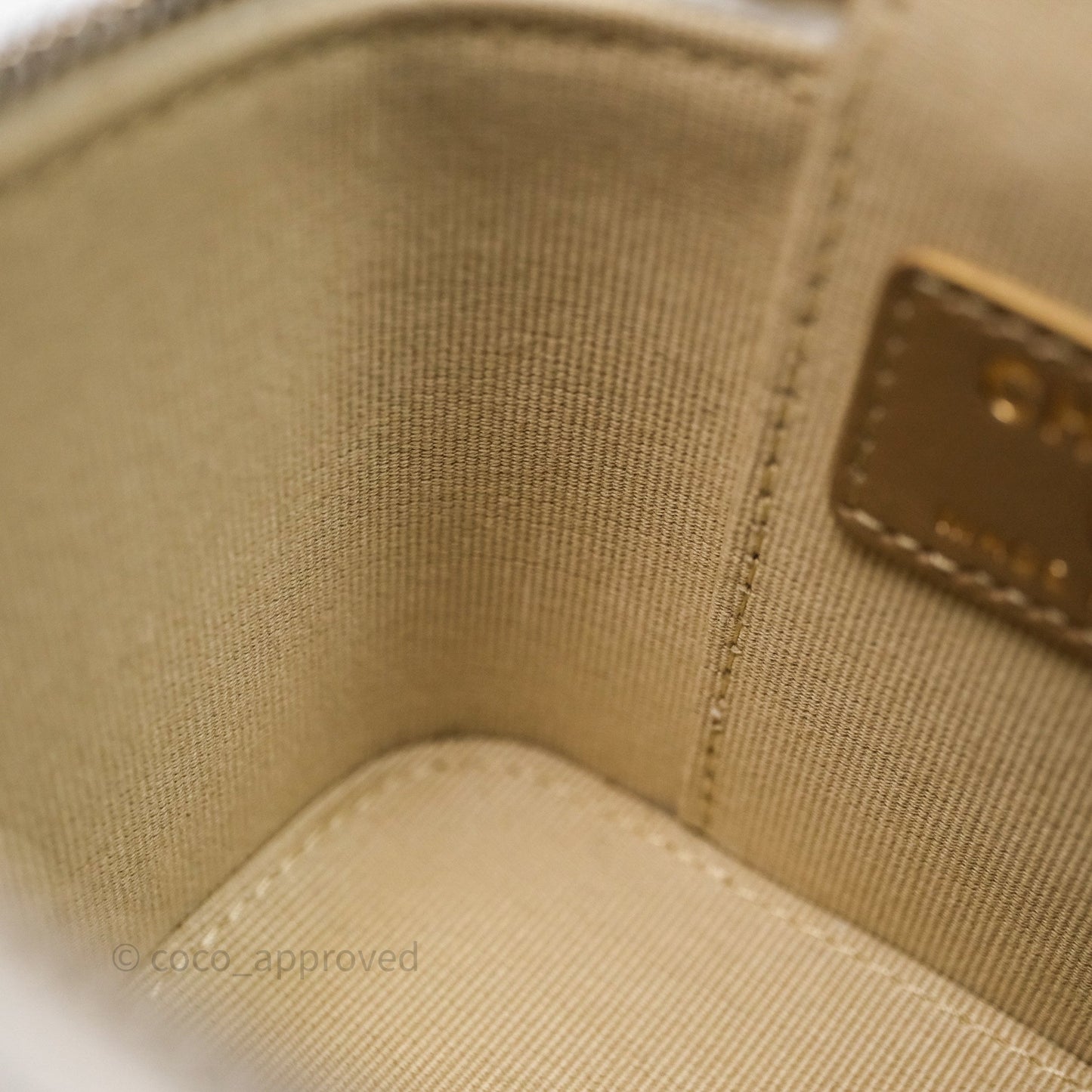 Chanel Mini Pearl Crush Vanity With Chain White Aged Gold Hardware