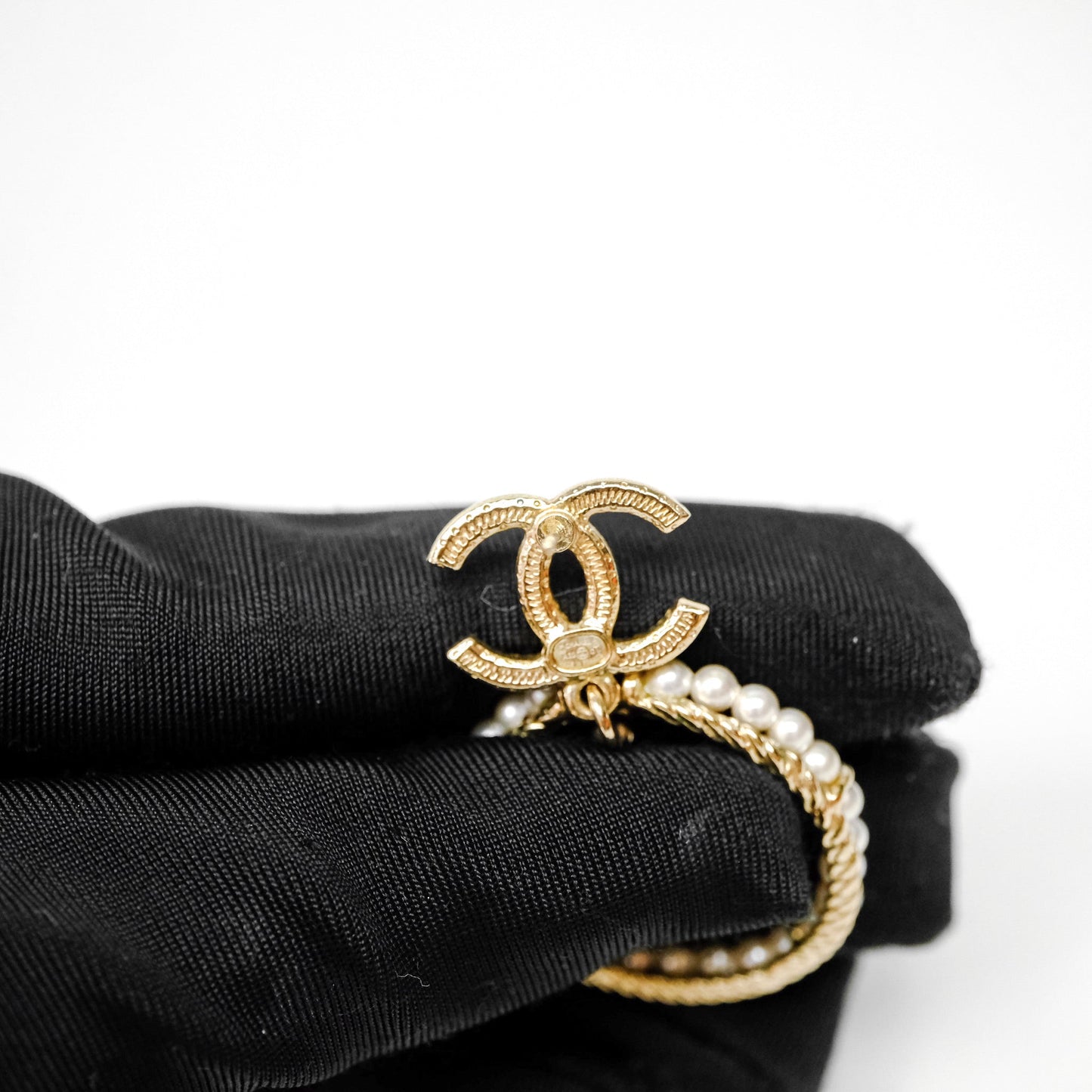 Chanel CC Crystal Pearl Ring No 5 Drop Earrings 20C