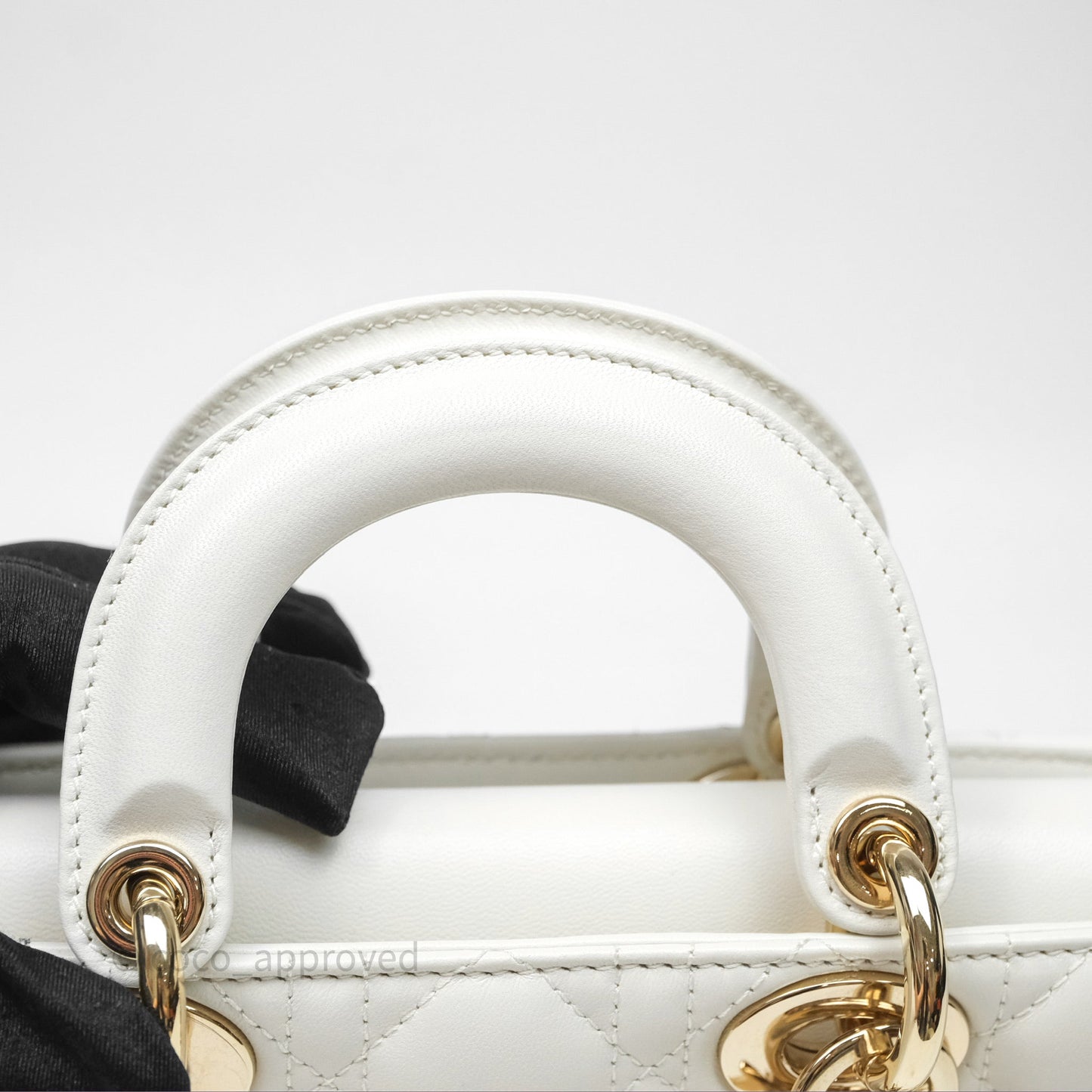 Dior Small Lady D-Joy Bag Ivory White Lambskin Cannage Gold Hardware