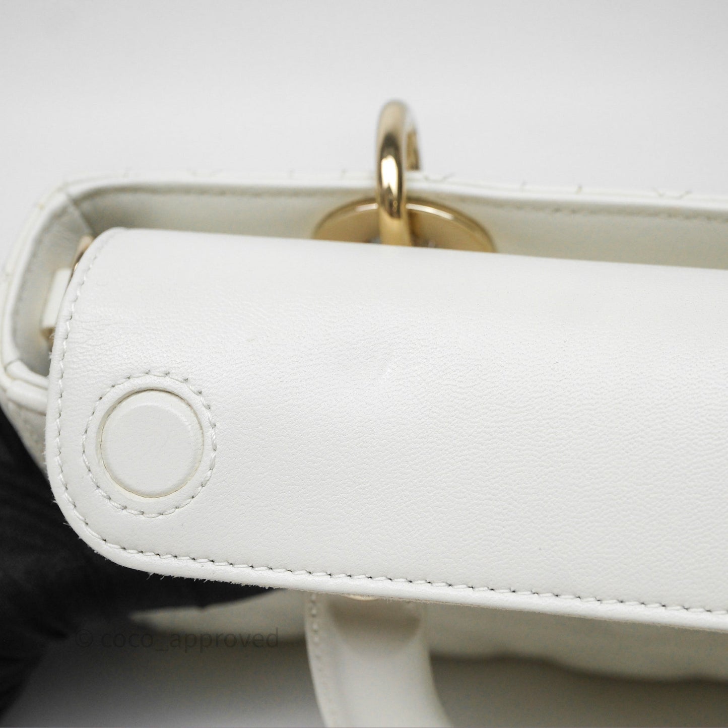 Dior Small Lady D-Joy Bag Ivory White Lambskin Cannage Gold Hardware