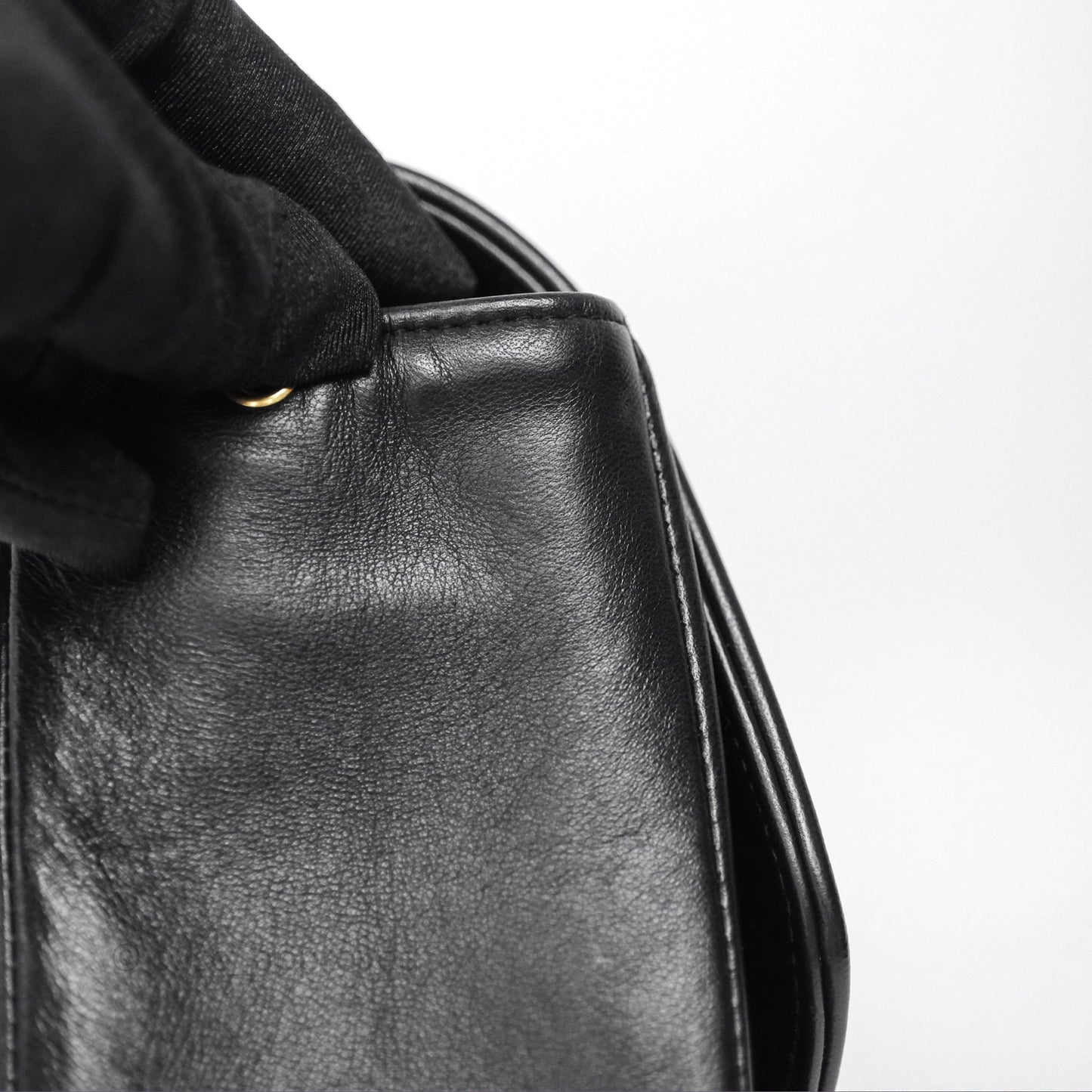 Chanel Vintage Medium Classic Diana Flap Bag Black Lambskin 24K Gold Hardware