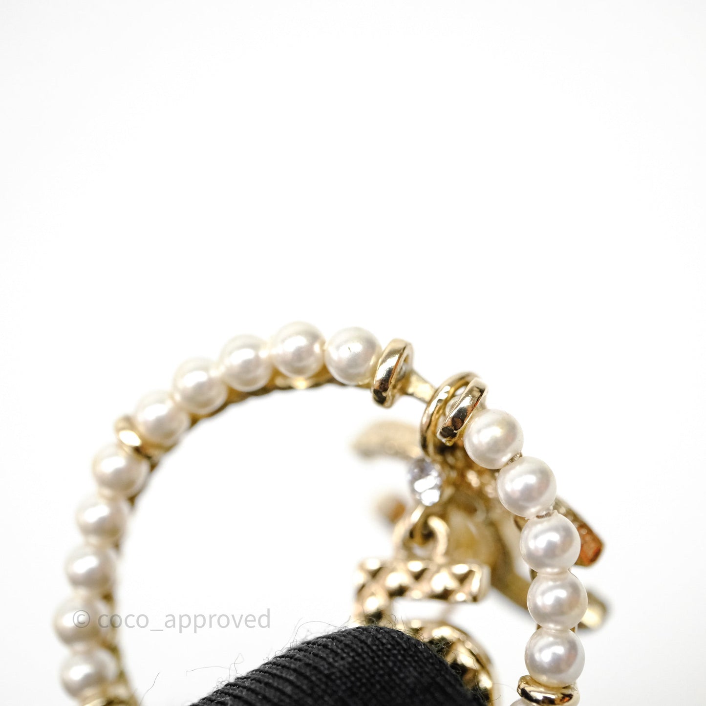 Chanel CC Crystal Pearl Ring No 5 Drop Earrings 20C