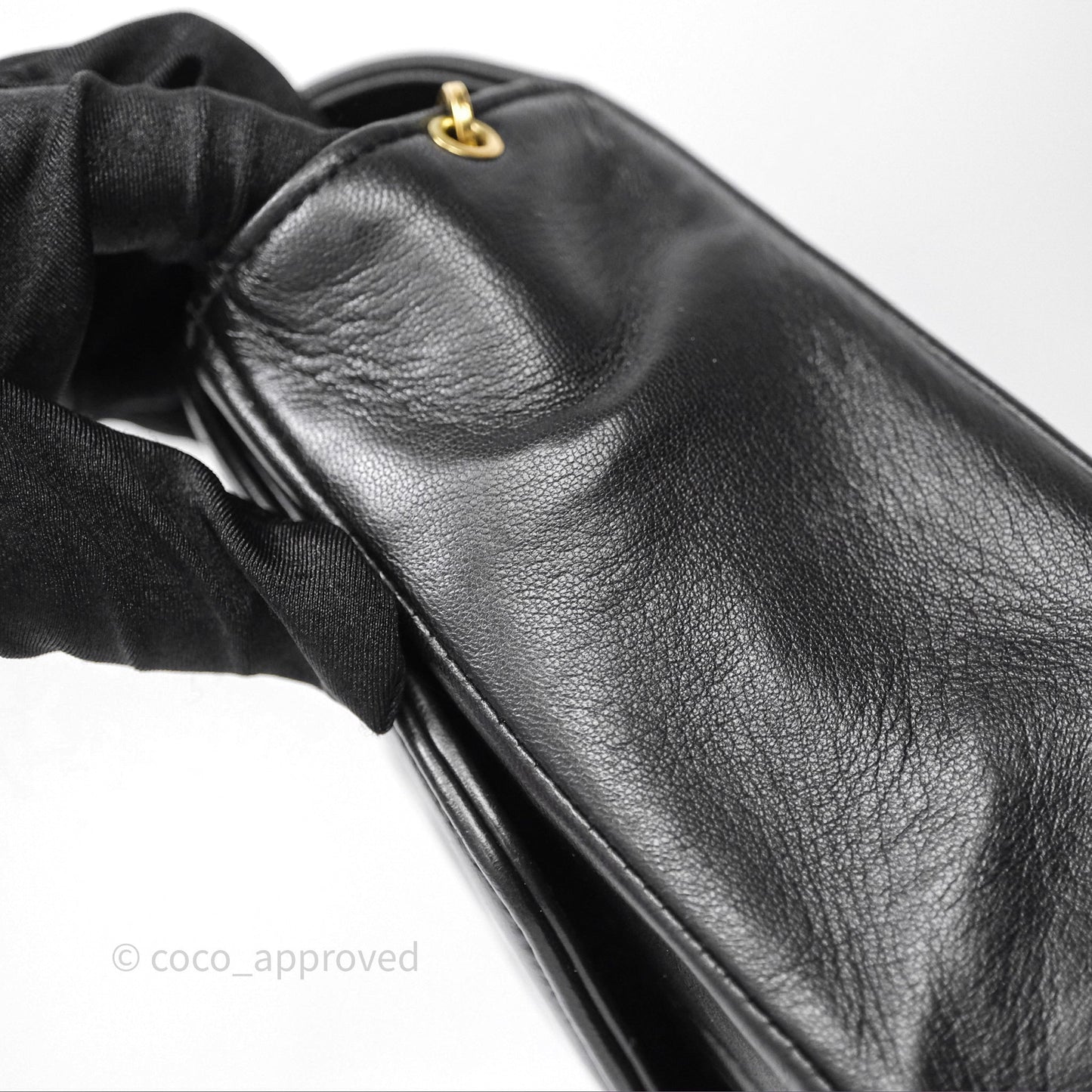 Chanel Vintage Medium Classic Diana Flap Bag Black Lambskin 24K Gold Hardware