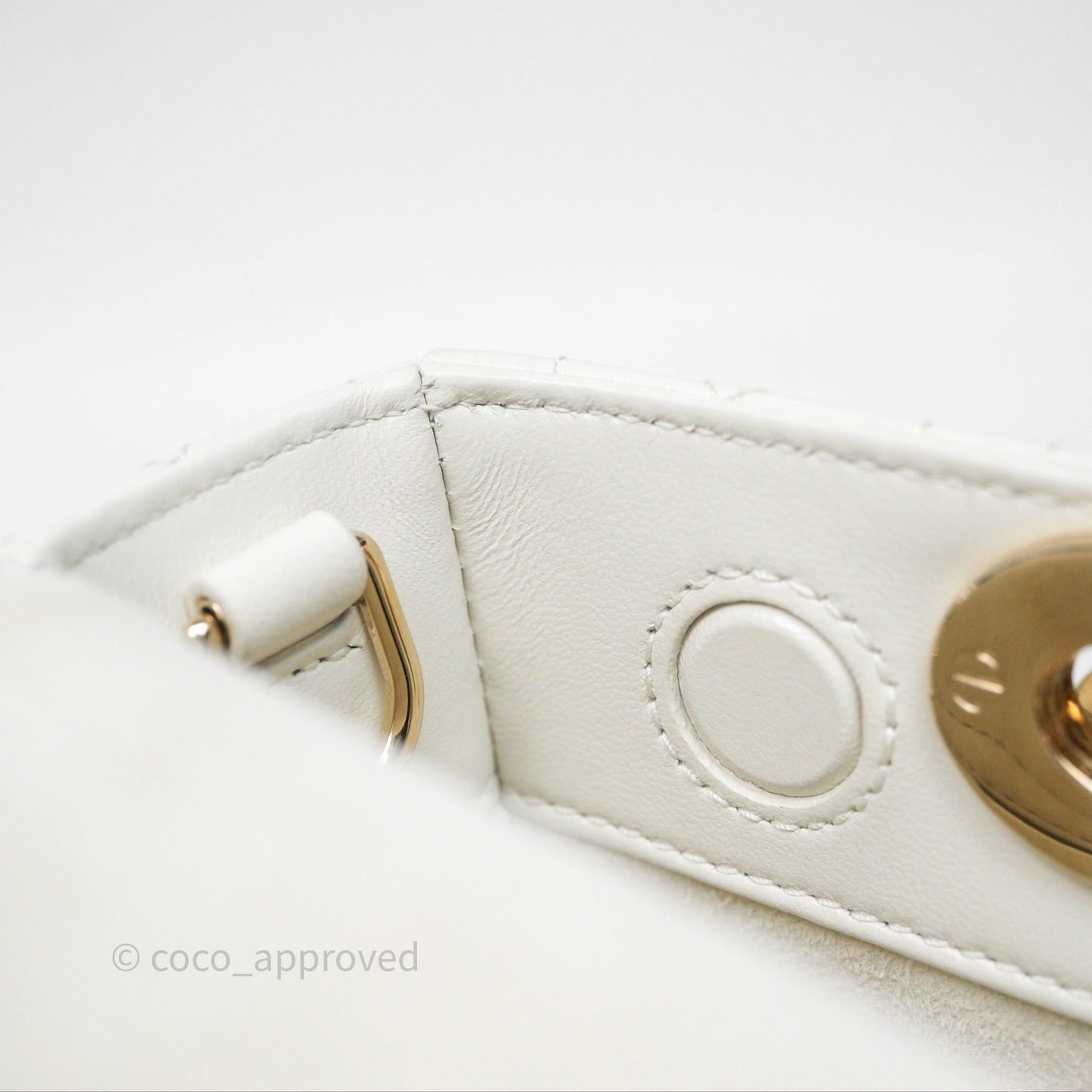 Dior Small Lady D-Joy Bag Ivory White Lambskin Cannage Gold Hardware