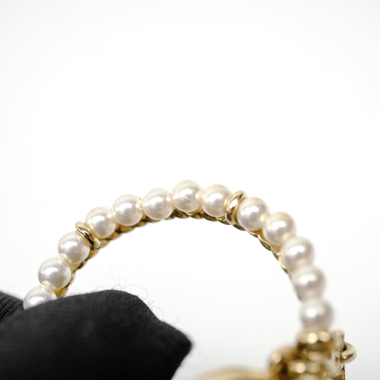 Chanel CC Crystal Pearl Ring No 5 Drop Earrings 20C