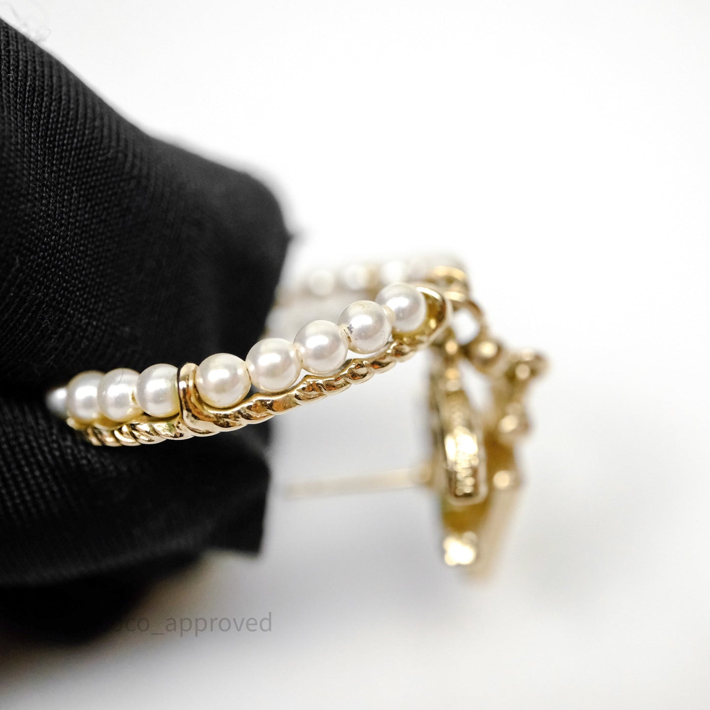 Chanel CC Crystal Pearl Ring No 5 Drop Earrings 20C