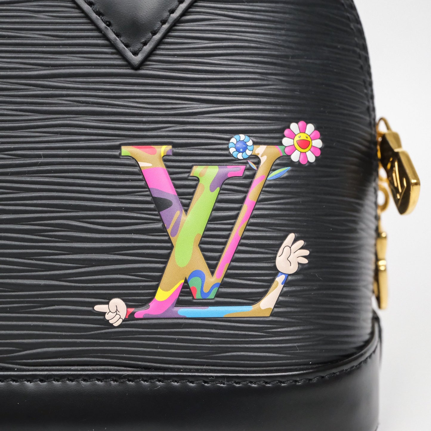 Louis Vuitton x Murakami Alma BB Black Epi Gold Hardware