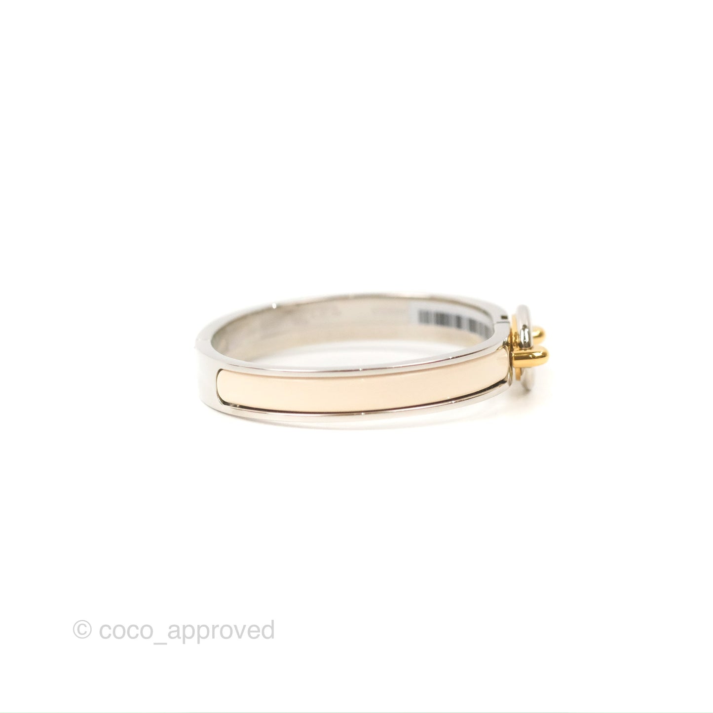 Hermes Mini Clic Chaine d'Ancre Bracelet Creme Palladium Hardware