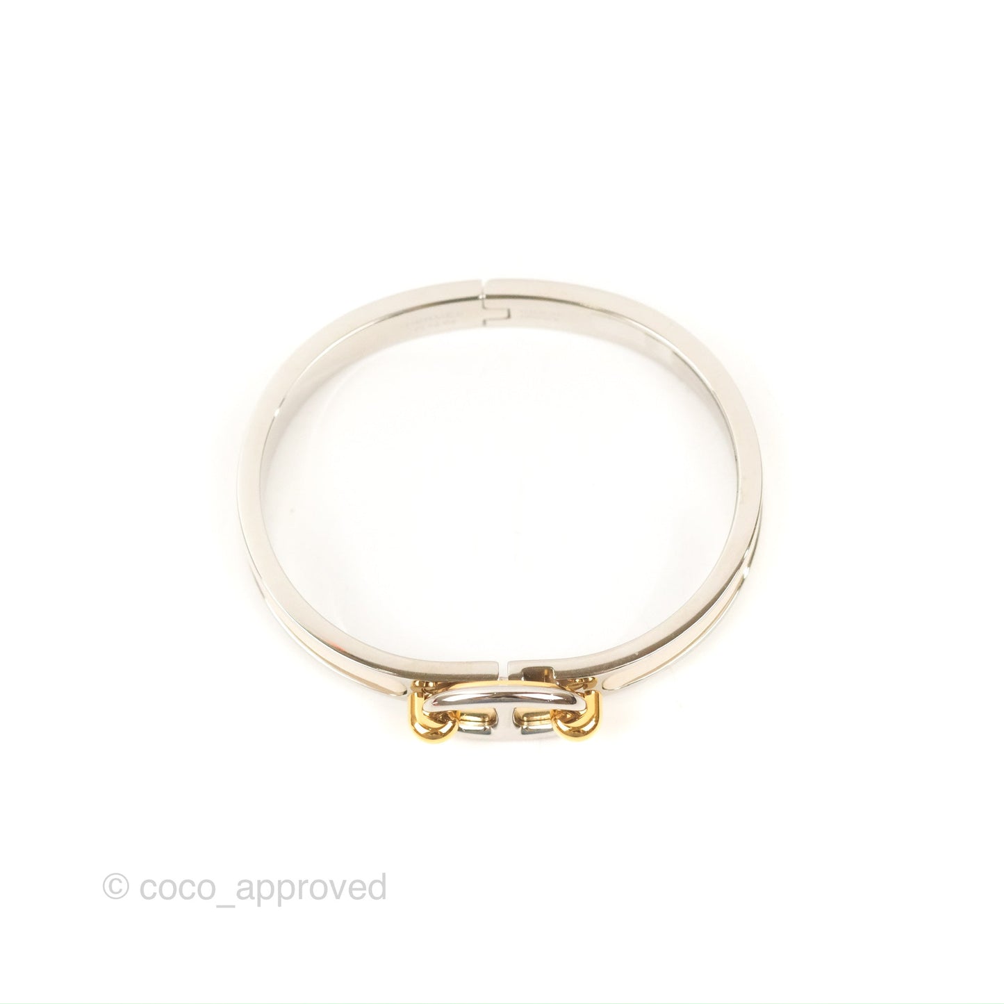 Hermes Mini Clic Chaine d'Ancre Bracelet Creme Palladium Hardware