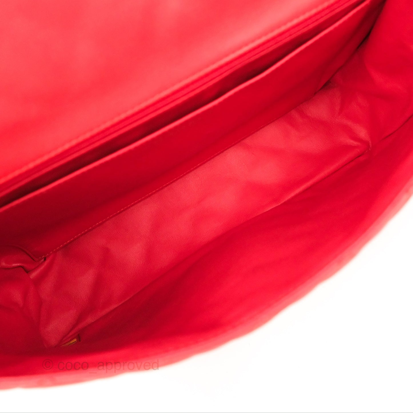 Chanel Jumbo Single Flap Quilted Red Lambskin Gold Hardware