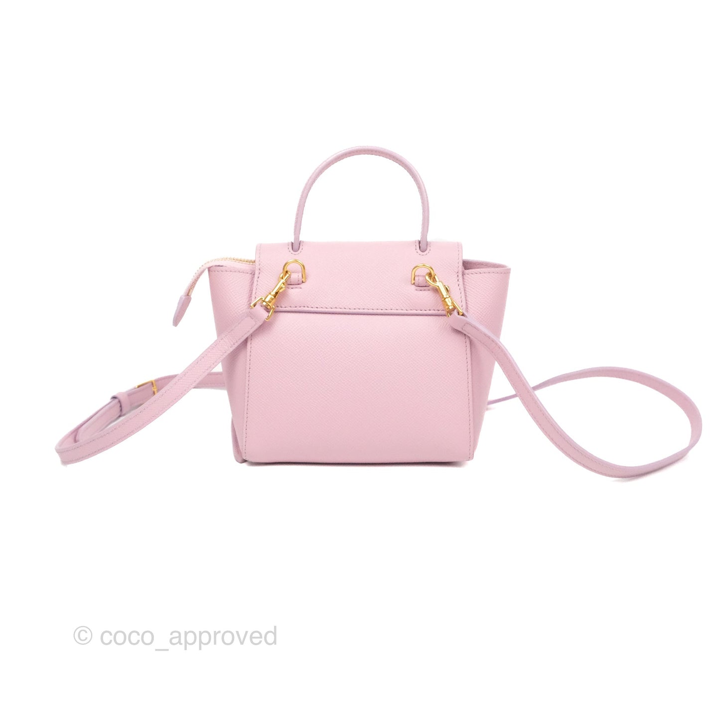 Celine Pico Belt Bag Rose Quartz Grained Calfskin Gold Hardware