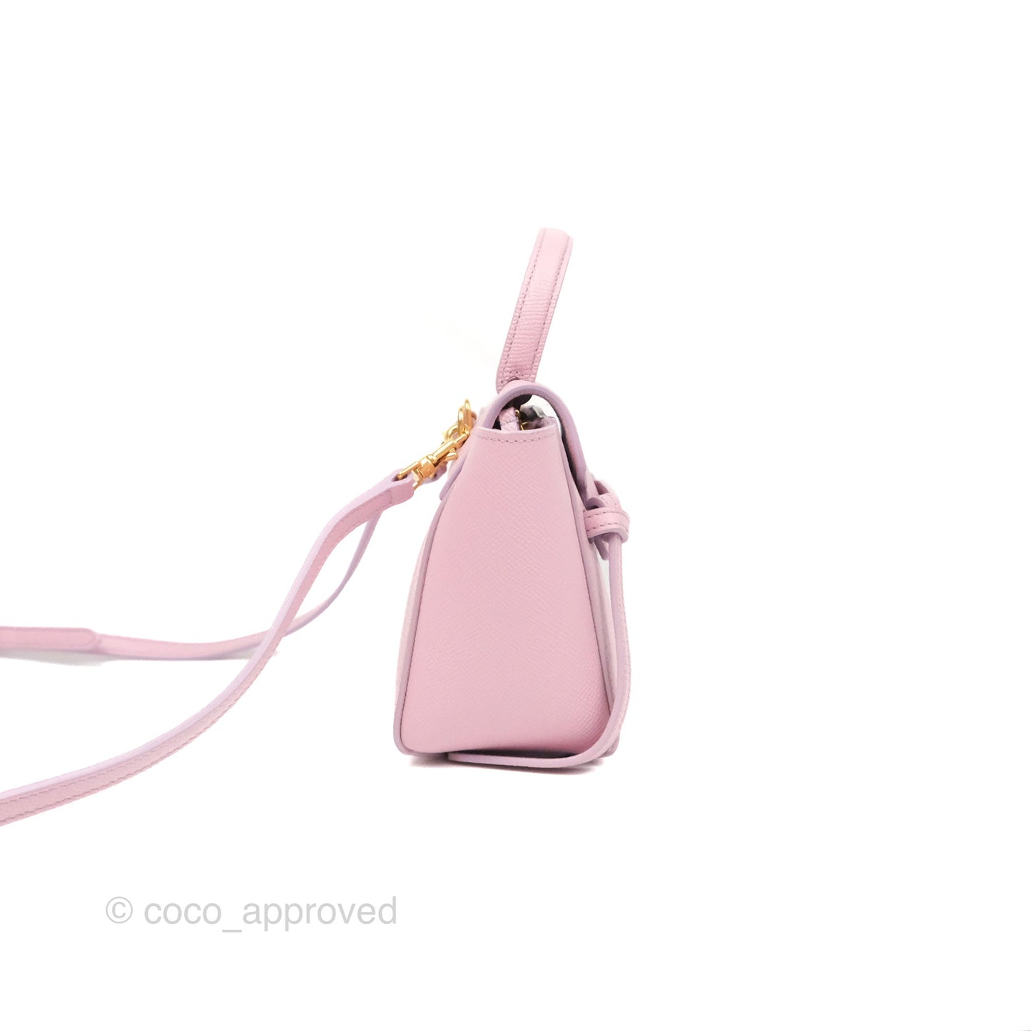 Celine Pico Belt Bag Rose Quartz Grained Calfskin Gold Hardware
