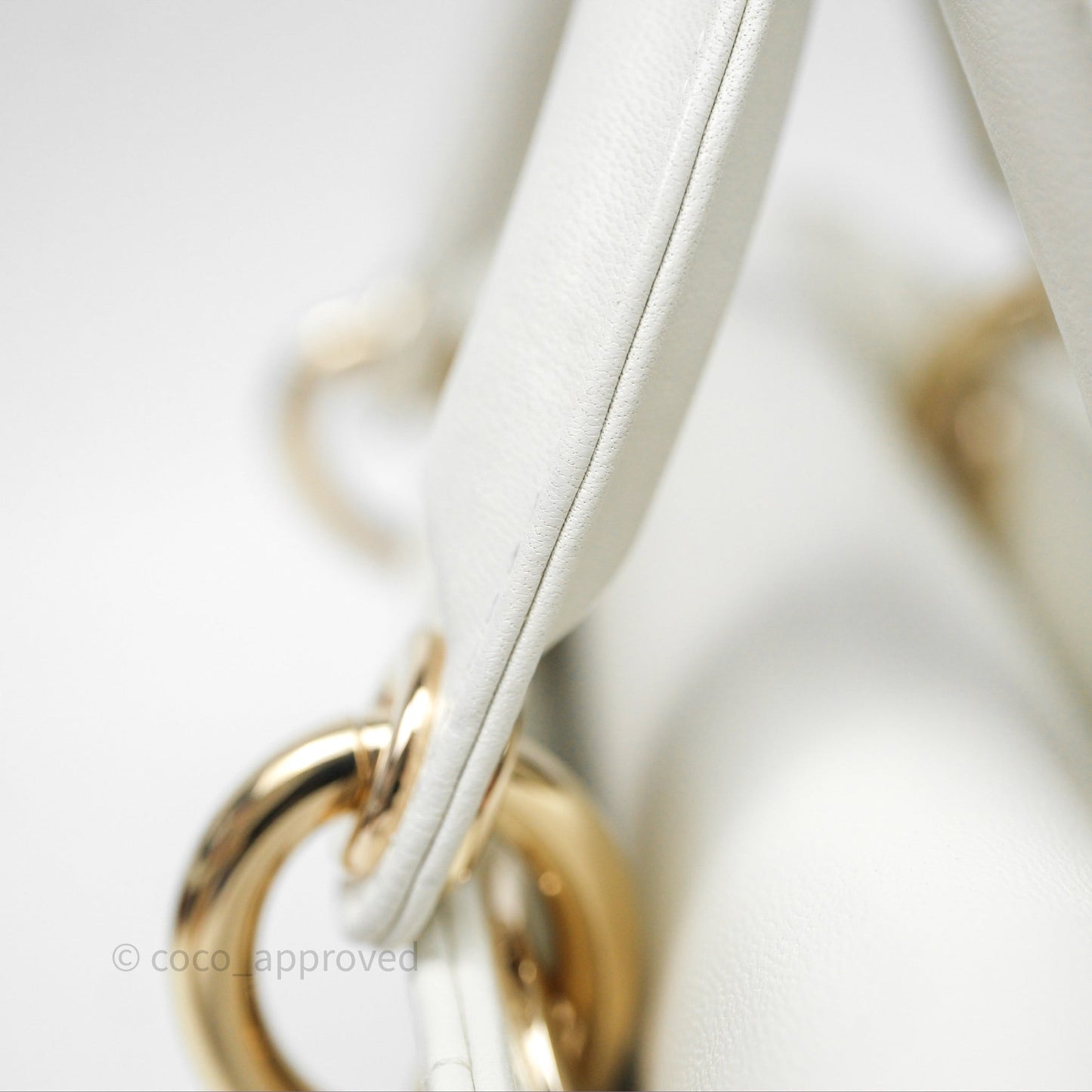 Dior Small Lady D-Joy Bag Ivory White Lambskin Cannage Gold Hardware