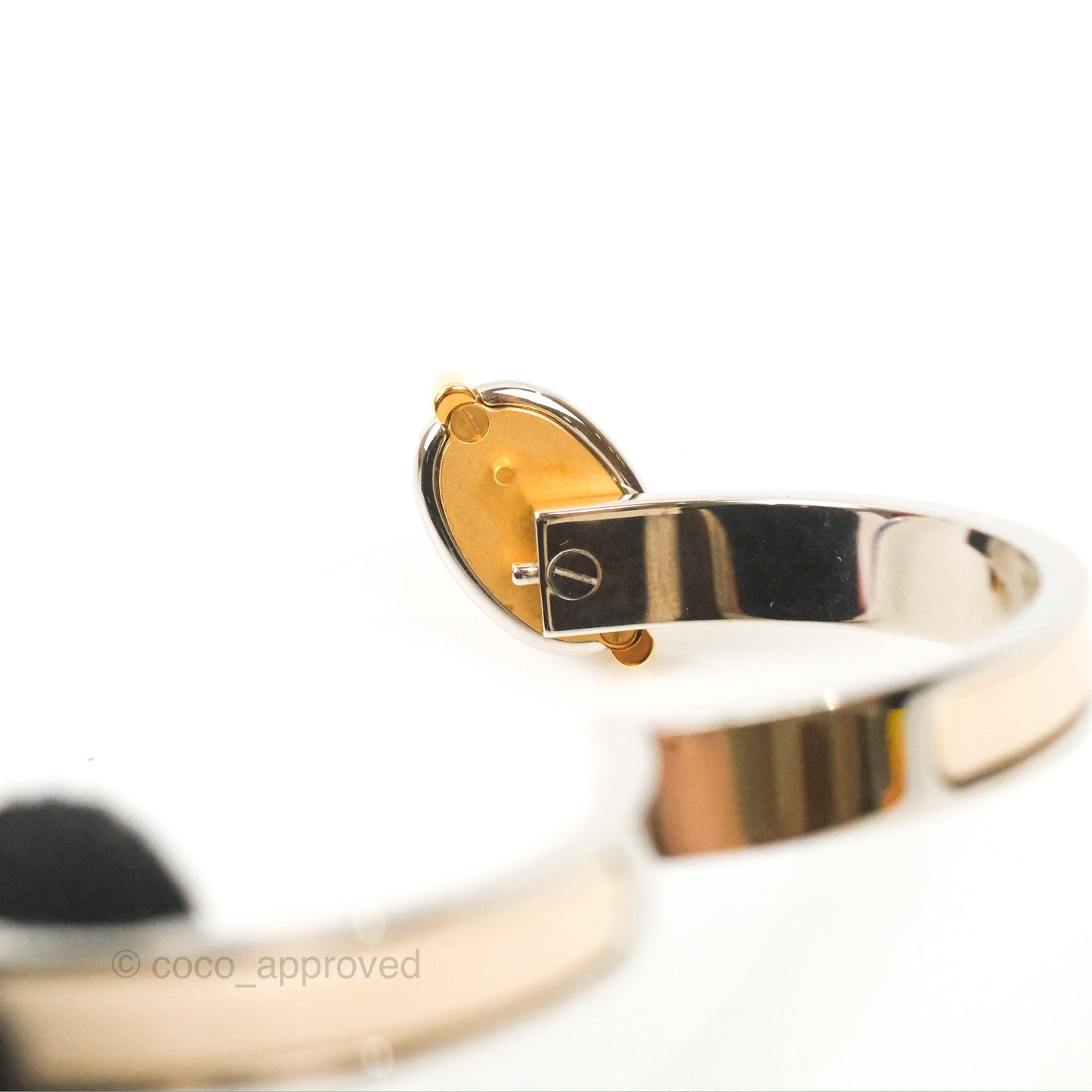Hermes Mini Clic Chaine d'Ancre Bracelet Creme Palladium Hardware