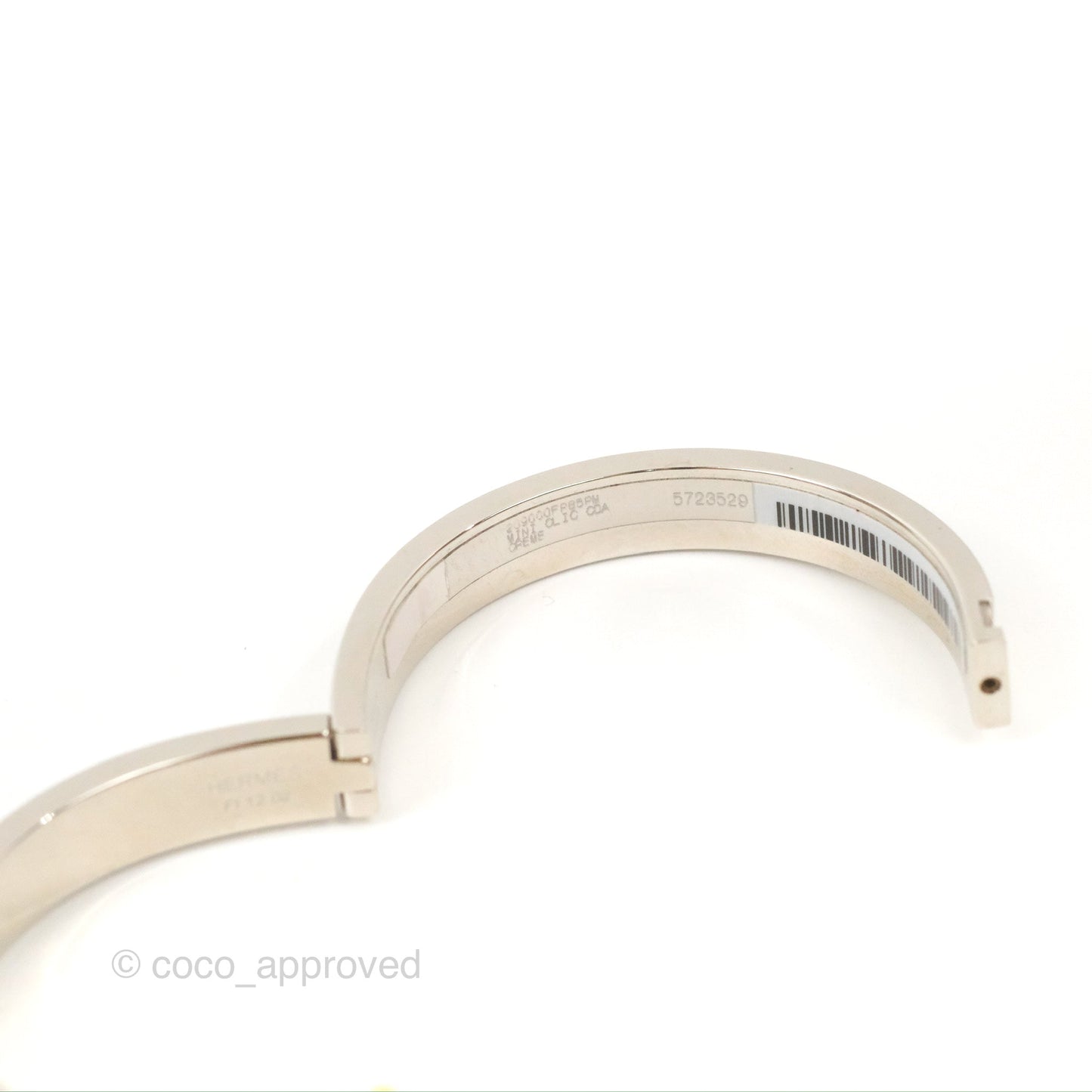 Hermes Mini Clic Chaine d'Ancre Bracelet Creme Palladium Hardware