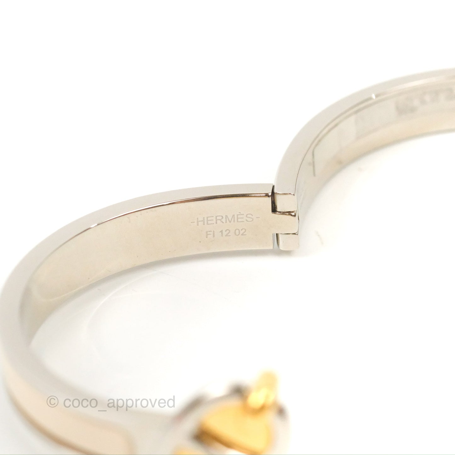 Hermes Mini Clic Chaine d'Ancre Bracelet Creme Palladium Hardware