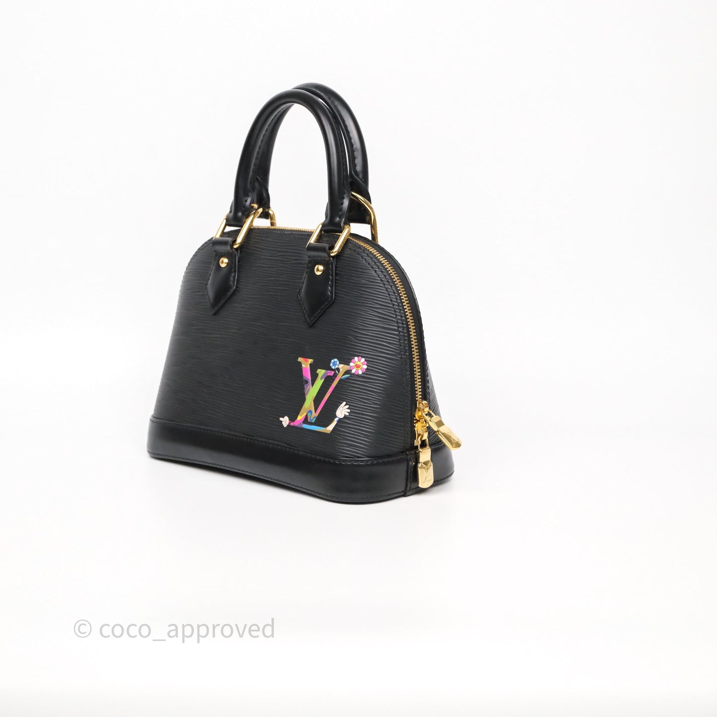 Louis Vuitton x Murakami Alma BB Black Epi Gold Hardware