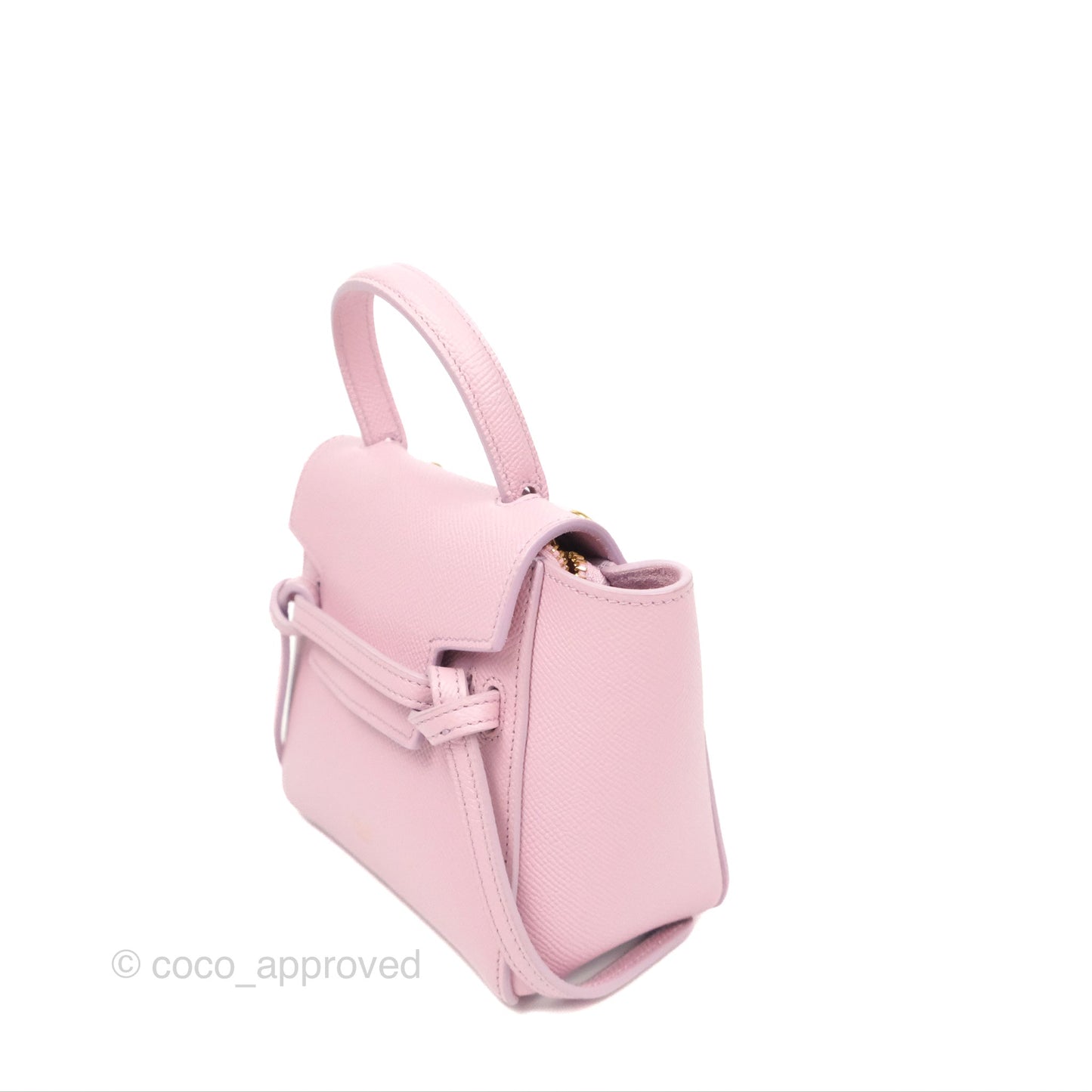 Celine Pico Belt Bag Rose Quartz Grained Calfskin Gold Hardware