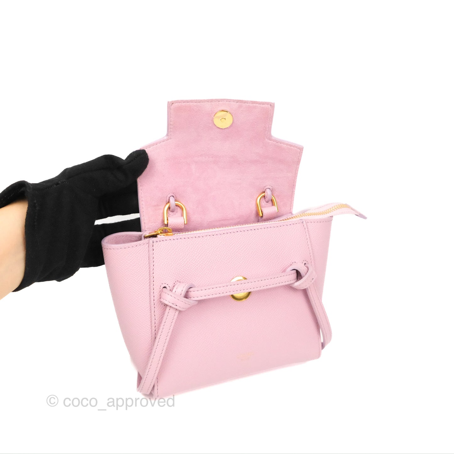 Celine Pico Belt Bag Rose Quartz Grained Calfskin Gold Hardware