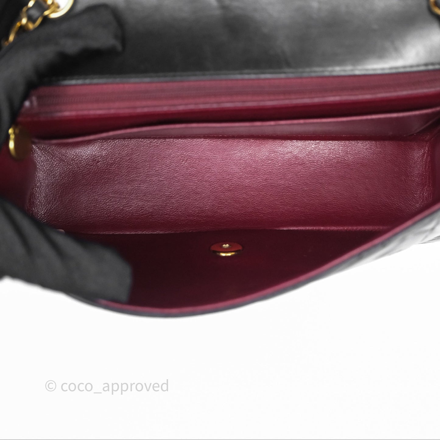 Chanel Vintage Medium Classic Diana Flap Bag Black Lambskin 24K Gold Hardware