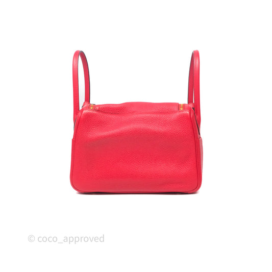 Hermes Lindy 26 Rouge Tomate S5 Taurillon Clemence Gold Hardware