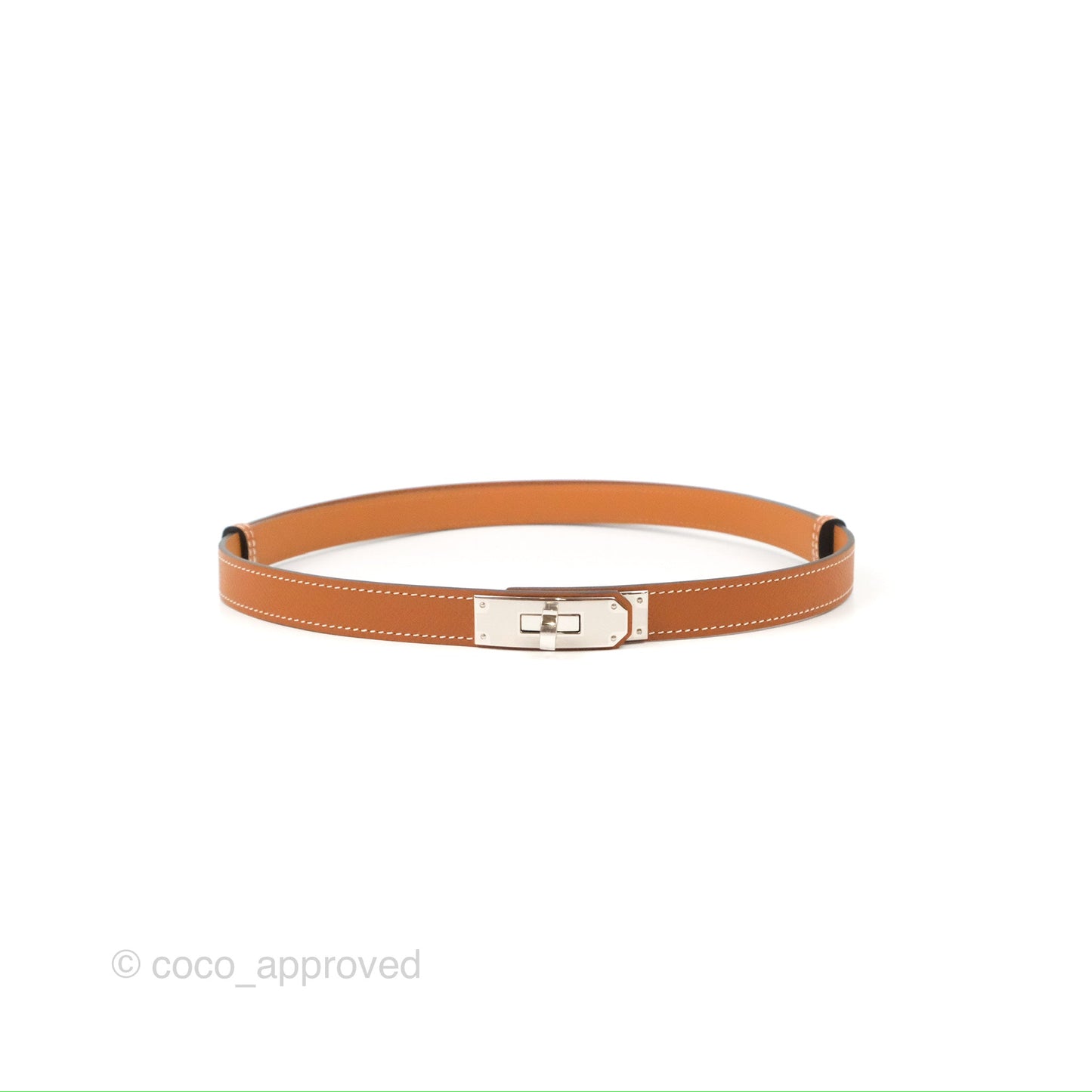 Hermès Epsom Kelly Buckle Belt Palladium Hardware