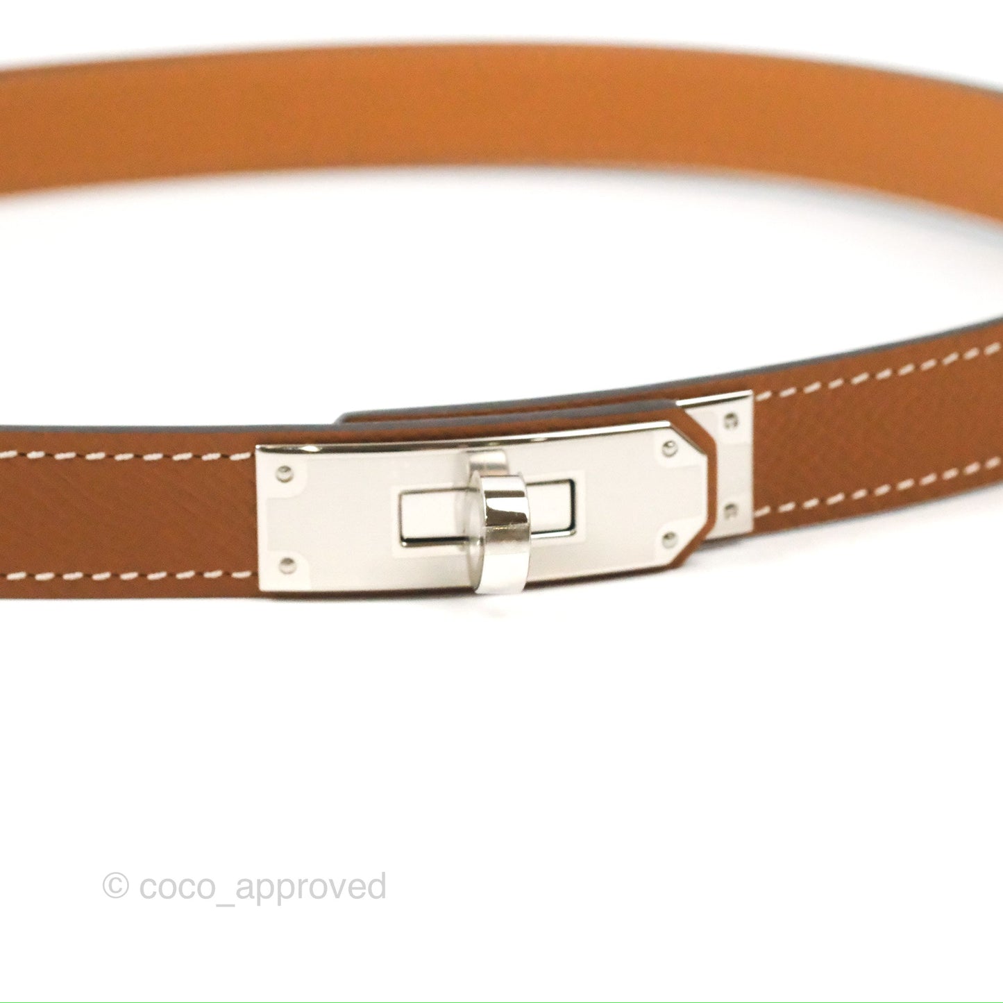 Hermès Epsom Kelly Buckle Belt Palladium Hardware
