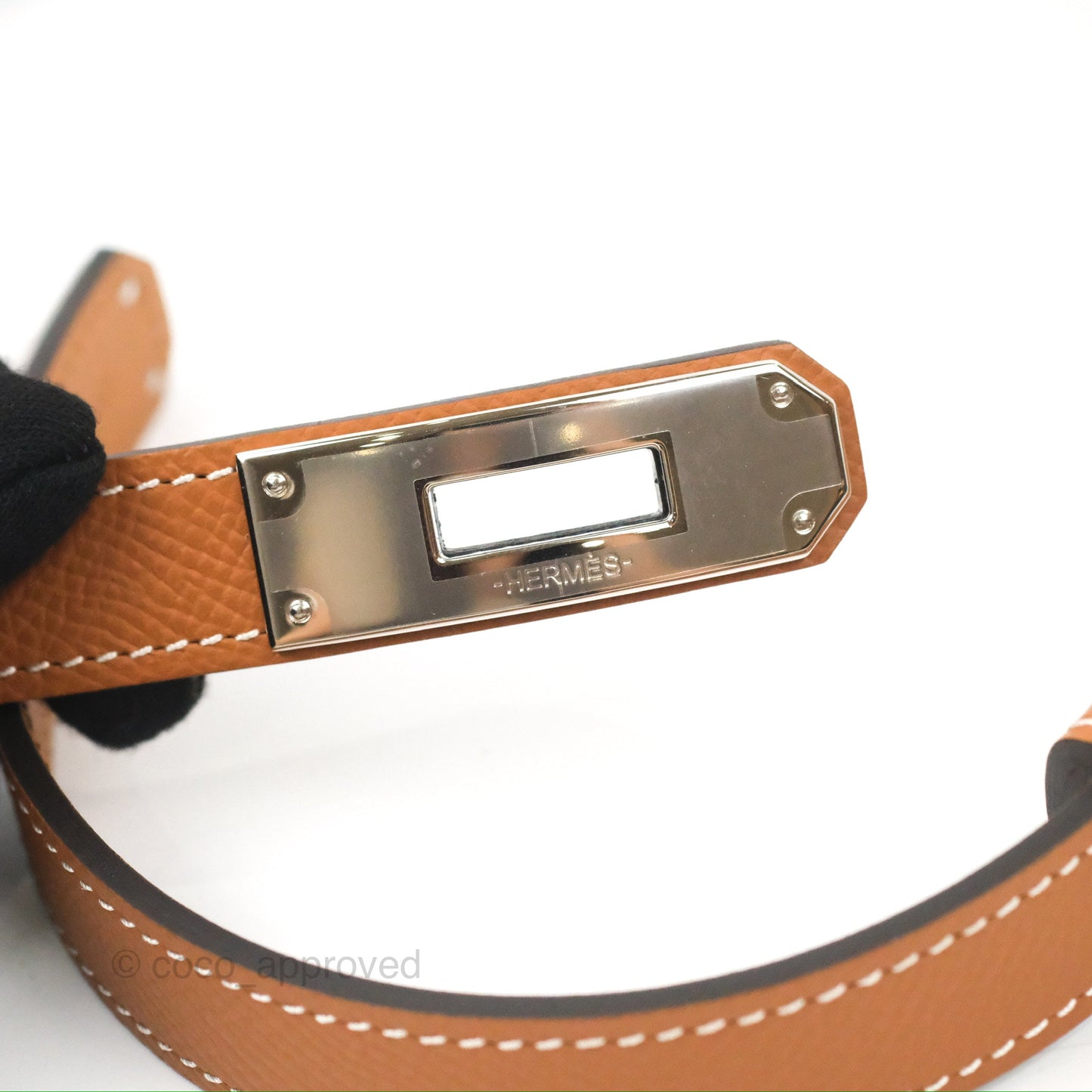 Hermès Epsom Kelly Buckle Belt Palladium Hardware