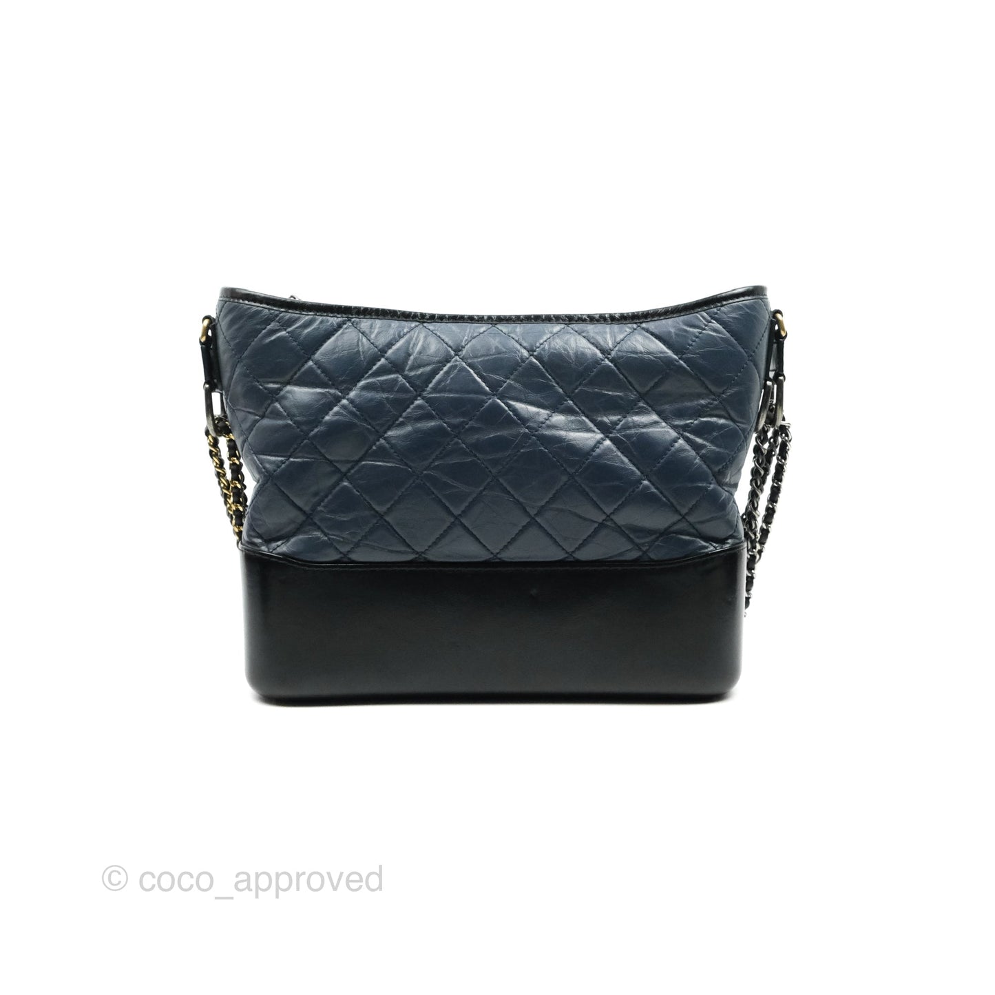Chanel Medium Gabrielle Navy Black Aged Calfskin Mixed Hardware