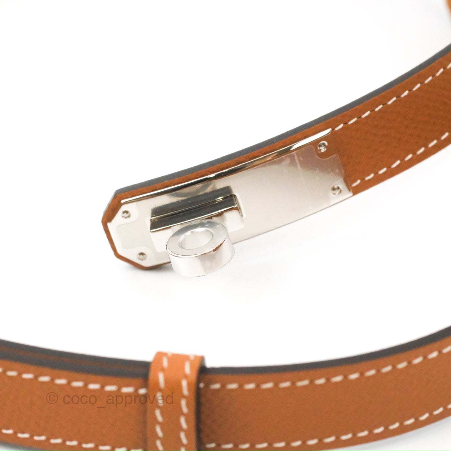 Hermès Epsom Kelly Buckle Belt Palladium Hardware