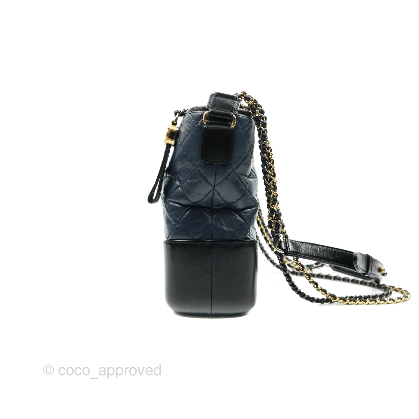Chanel Medium Gabrielle Navy Black Aged Calfskin Mixed Hardware