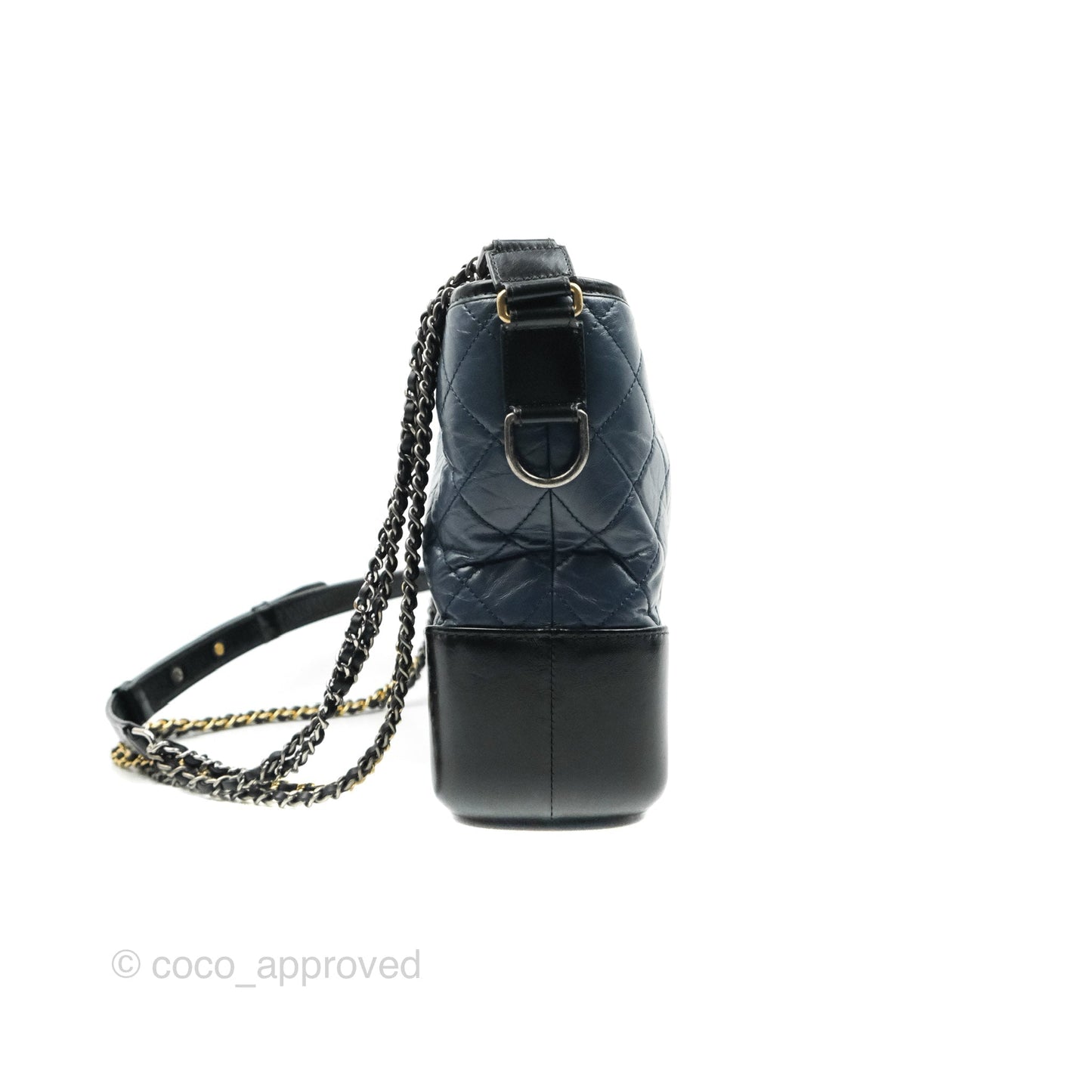Chanel Medium Gabrielle Navy Black Aged Calfskin Mixed Hardware