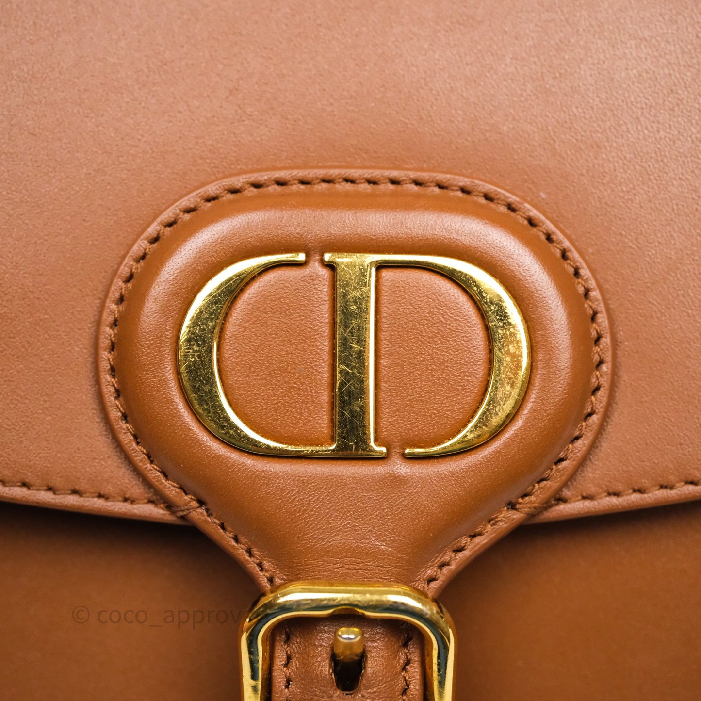 Christian Dior Medium Bobby Bag Brown Calfskin Gold Hardware