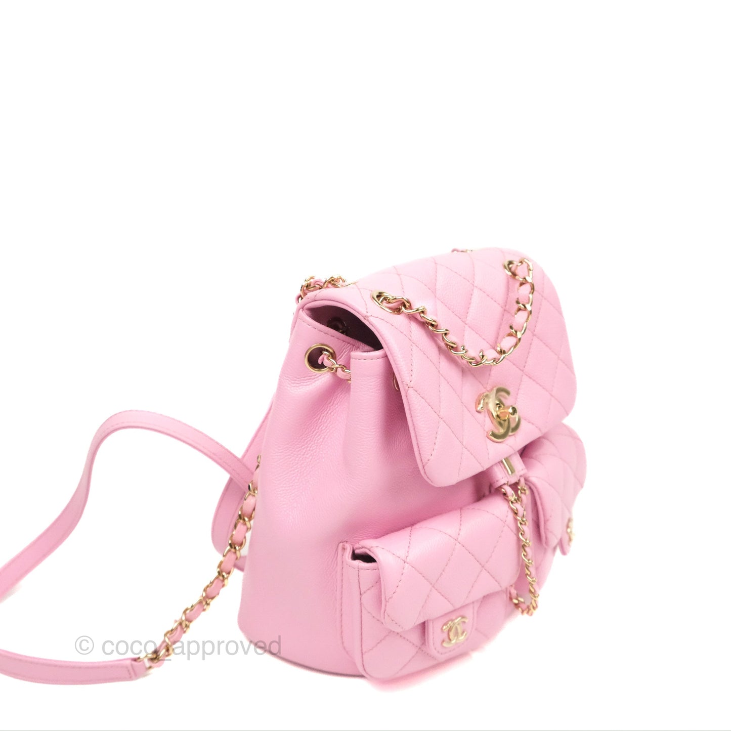 Chanel Duma Backpack Medium Pink Caviar Gold Hardware 23P