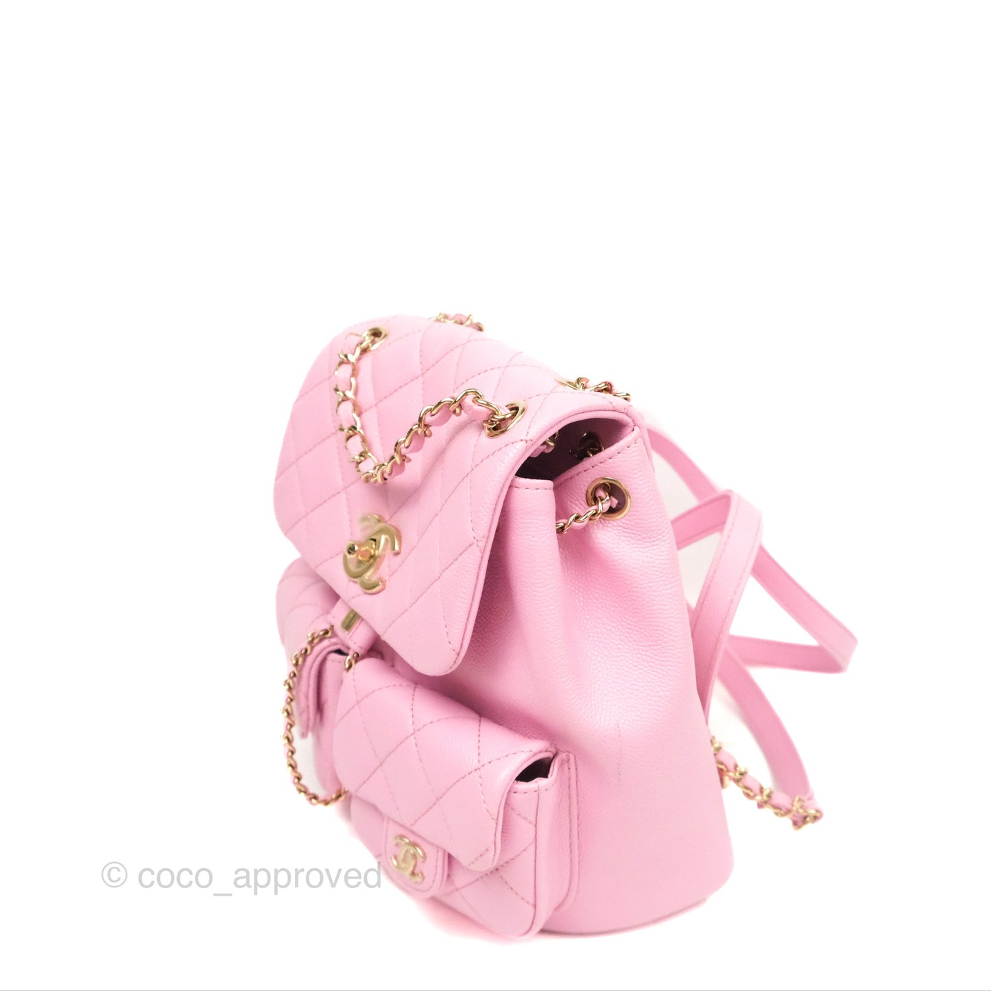 Chanel Duma Backpack Medium Pink Caviar Gold Hardware 23P