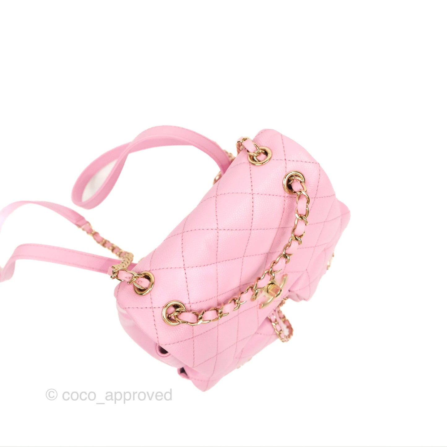 Chanel Duma Backpack Medium Pink Caviar Gold Hardware 23P