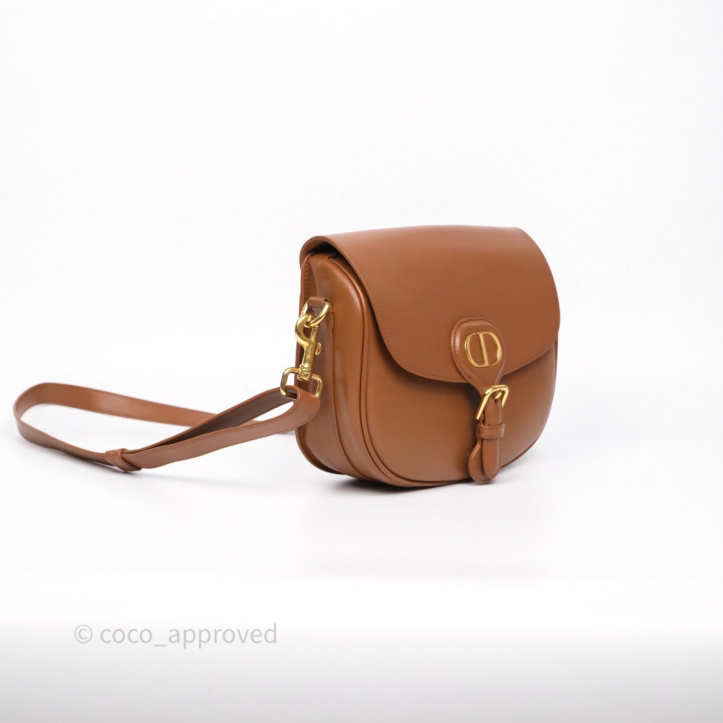 Christian Dior Medium Bobby Bag Brown Calfskin Gold Hardware